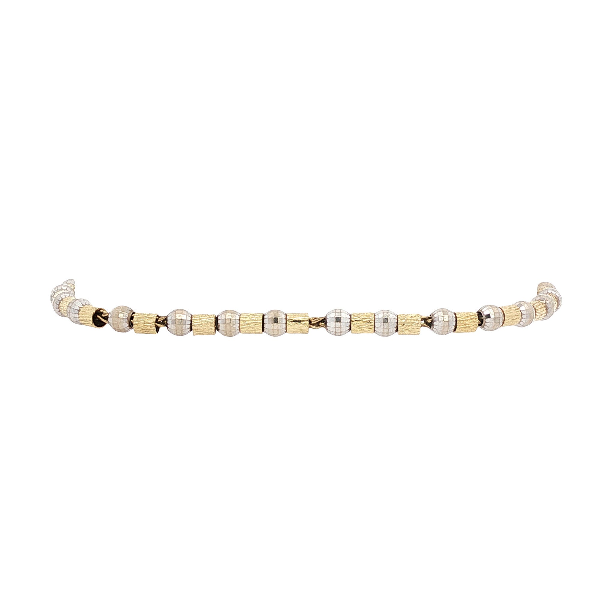 Bicolour gouden fantasie armband 14 kt