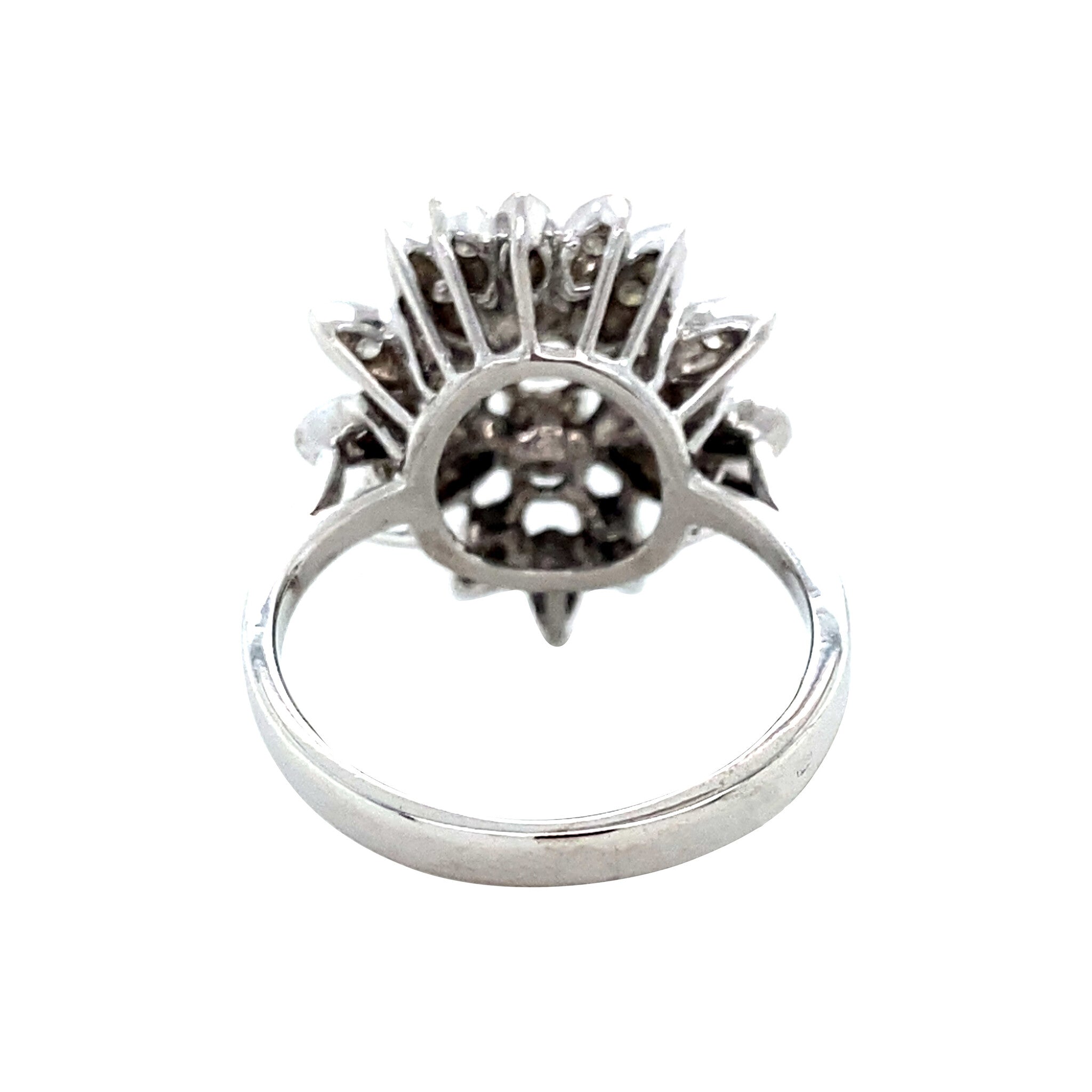 Witgouden vintage prinsessen ring met diamant 18 krt