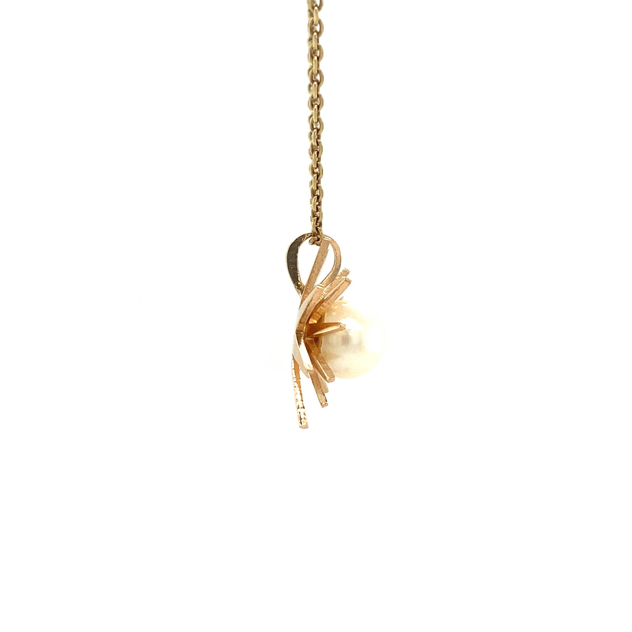 Gouden hanger met parel 14 krt