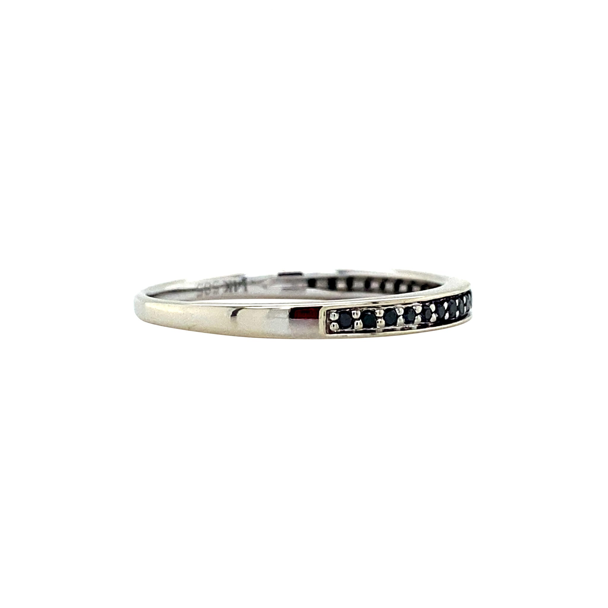Witgouden ring met zwarte diamant 14 krt