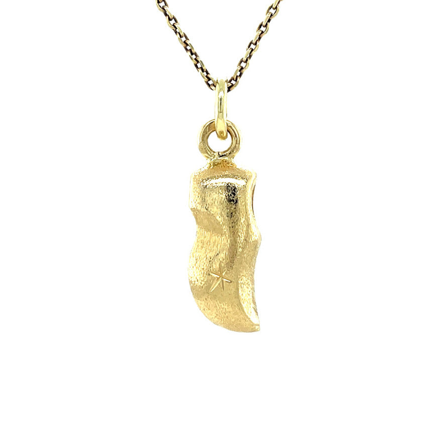 Gouden vintage klomp hanger 14 kt