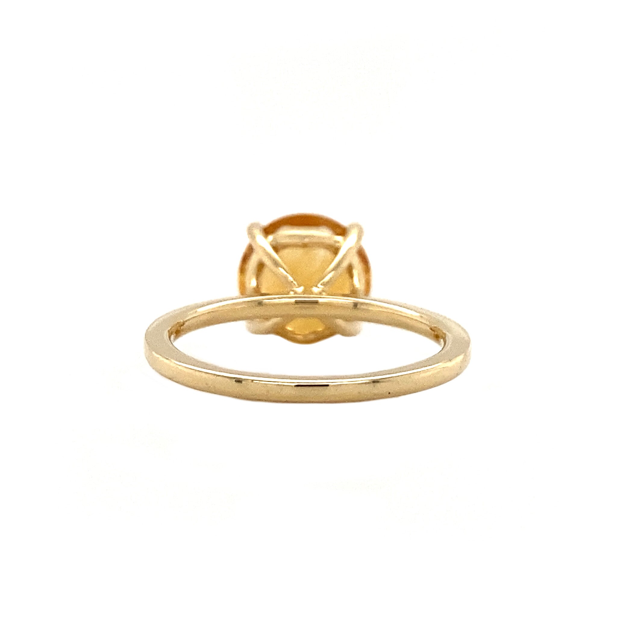 14 kt gold solitaire ring with citrine