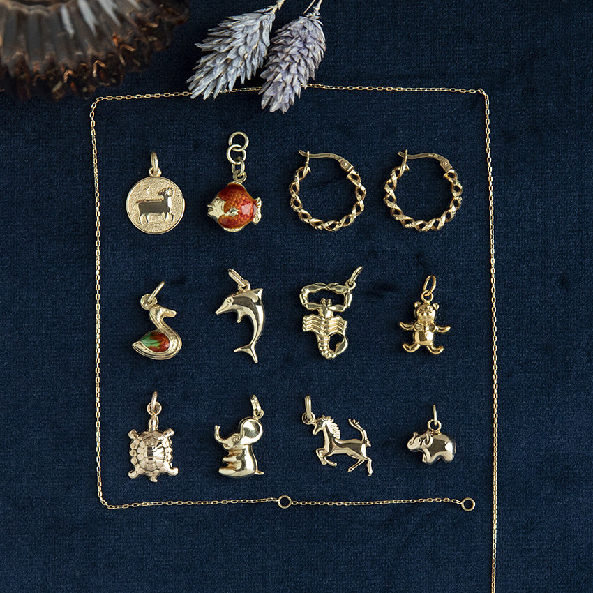 Vintage gold scorpion pendant 14 kt