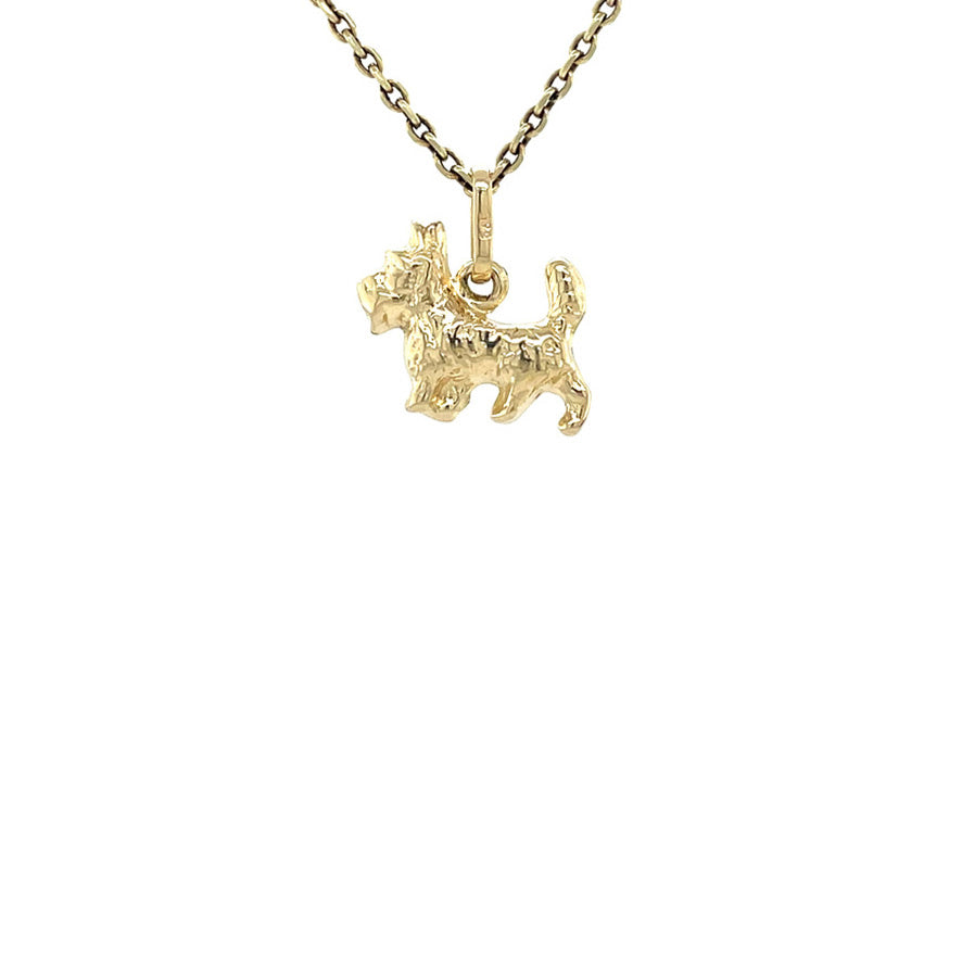 Vintage gold dog pendant 14 kt