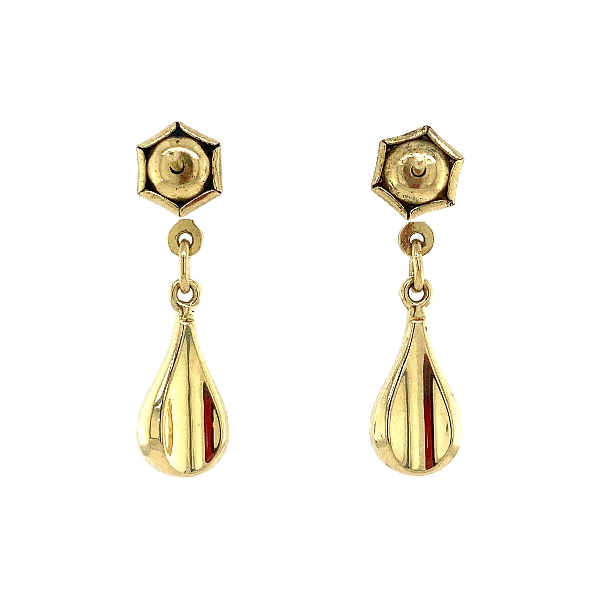 Gouden oorhangers fantasie 14 krt
