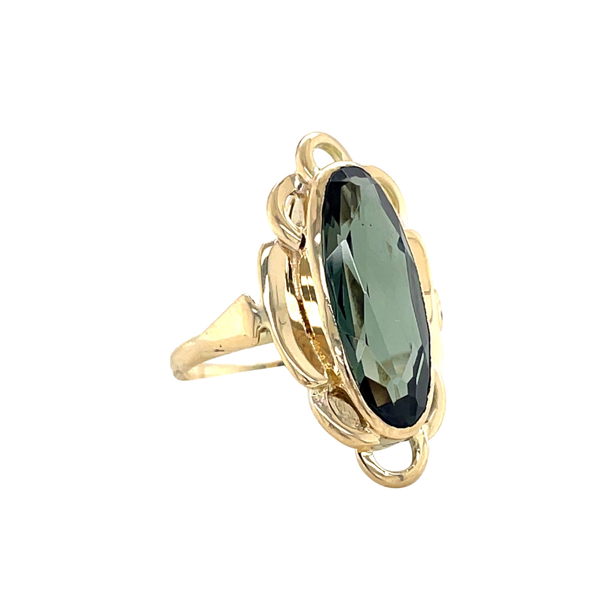 Gouden vintage ring met spinel 14 krt