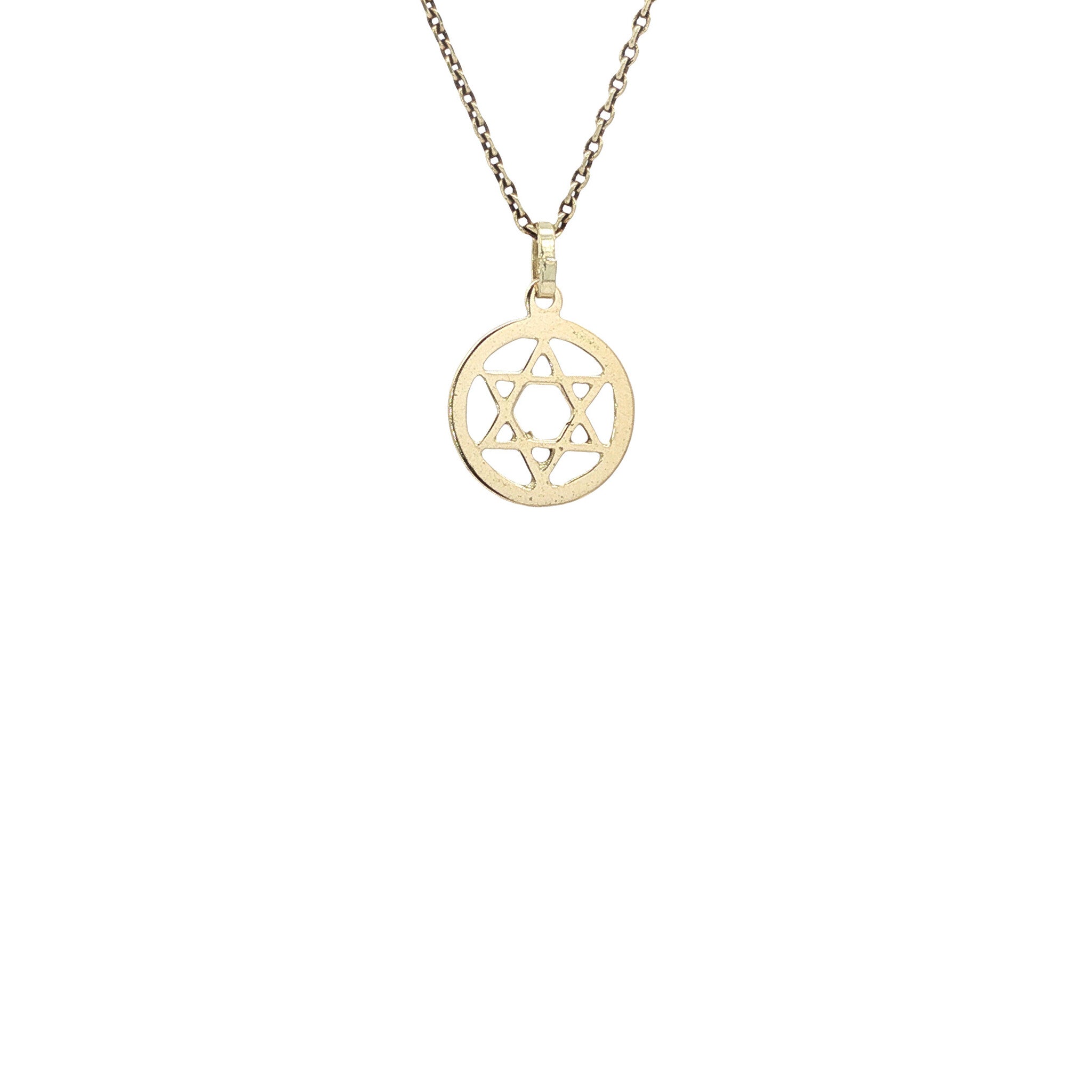 Golden vintage Star of David pendant 14 kt