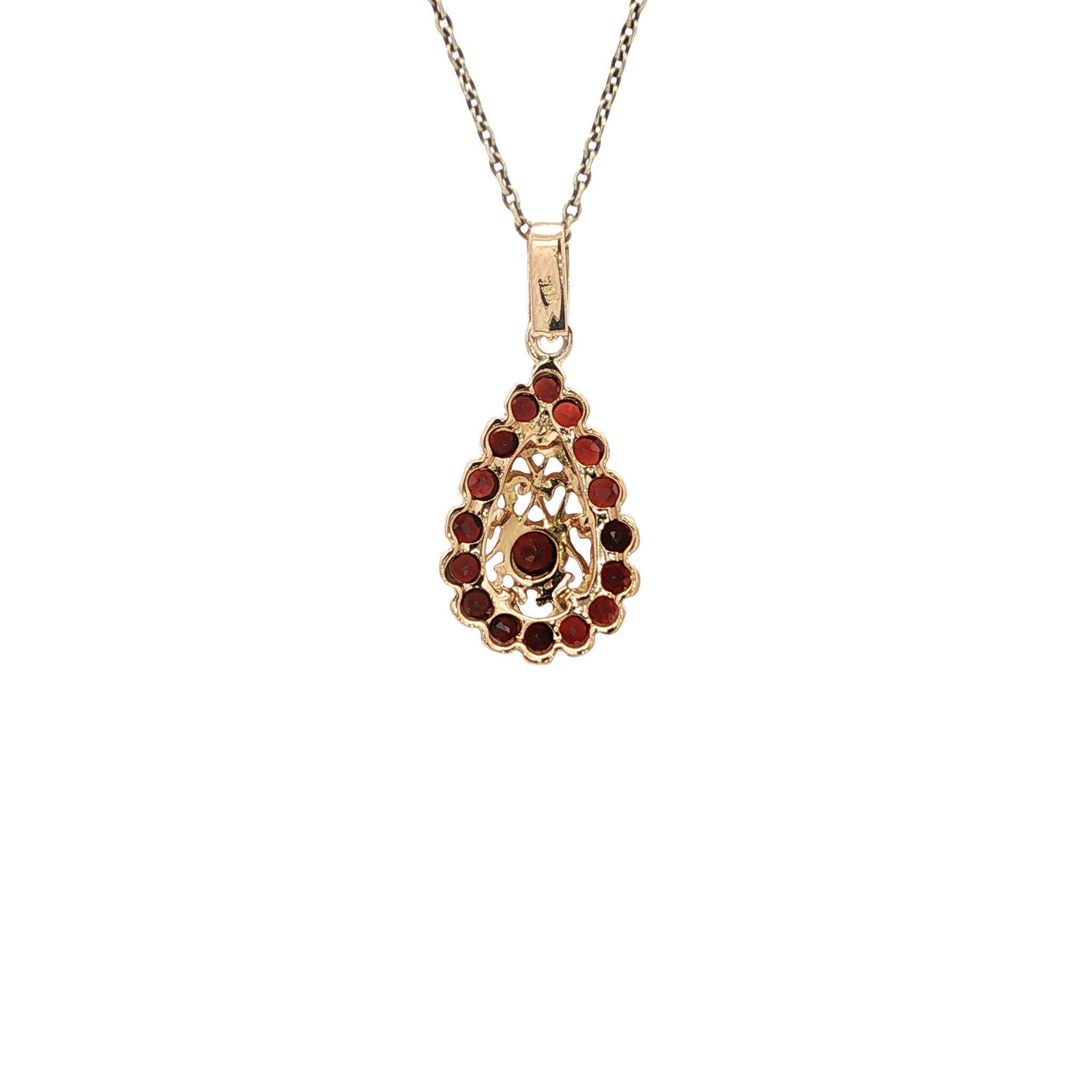 Gold pendant with garnet 18 kt