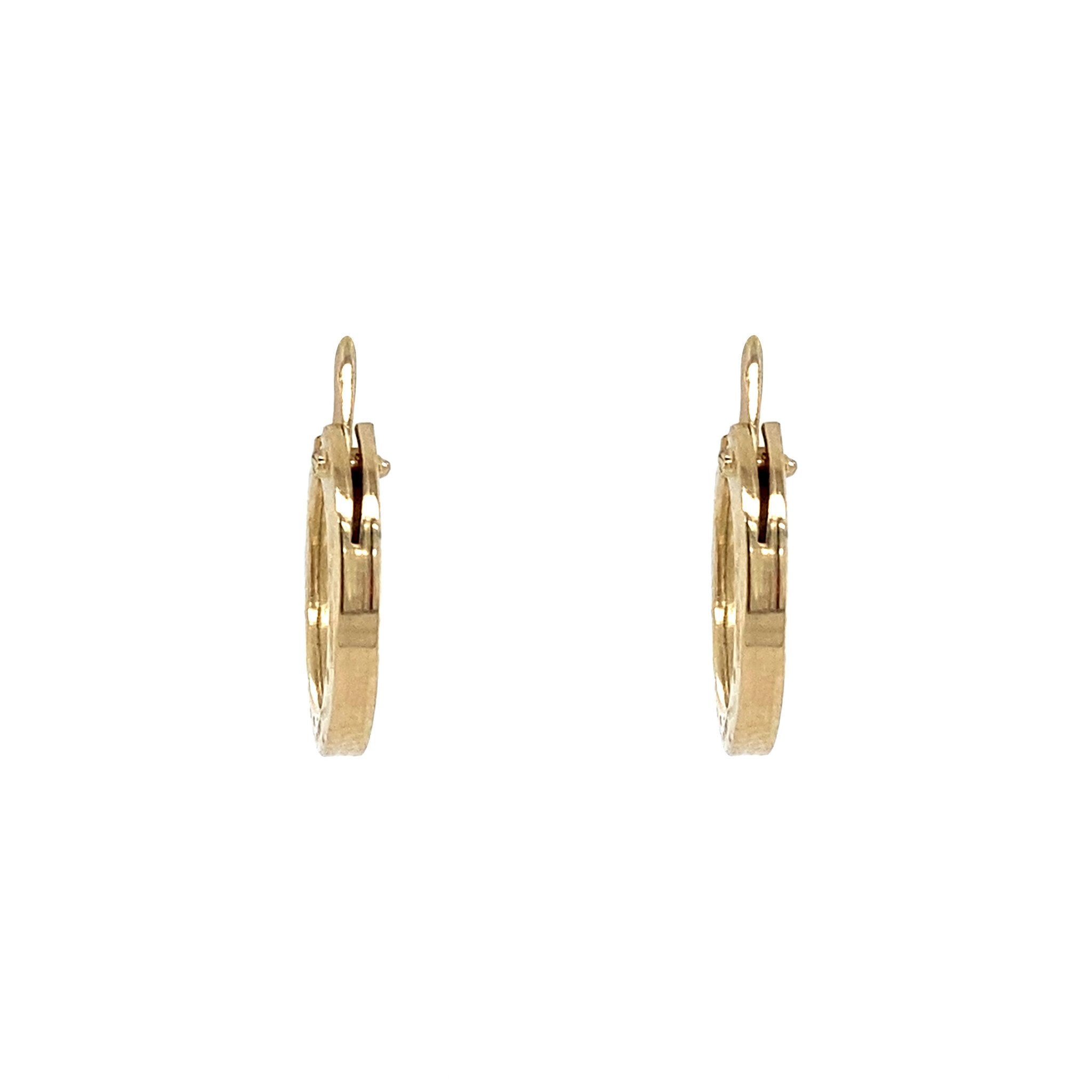 14 kt gold fantasy hoop earrings