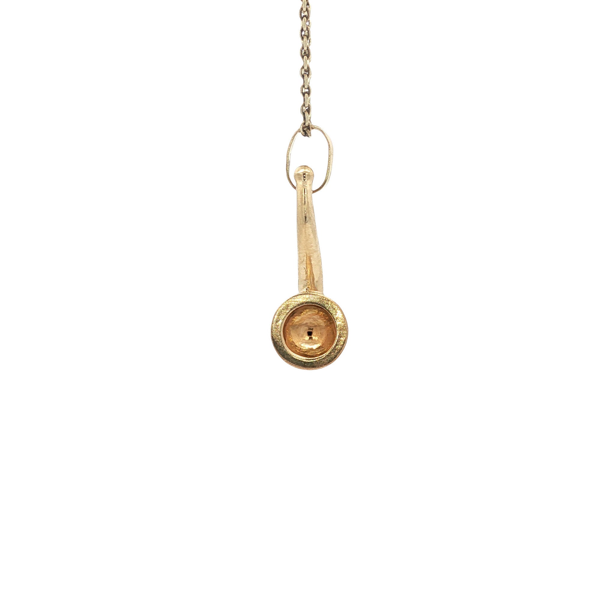 Gold vintage tobacco pipe pendant 14 kt