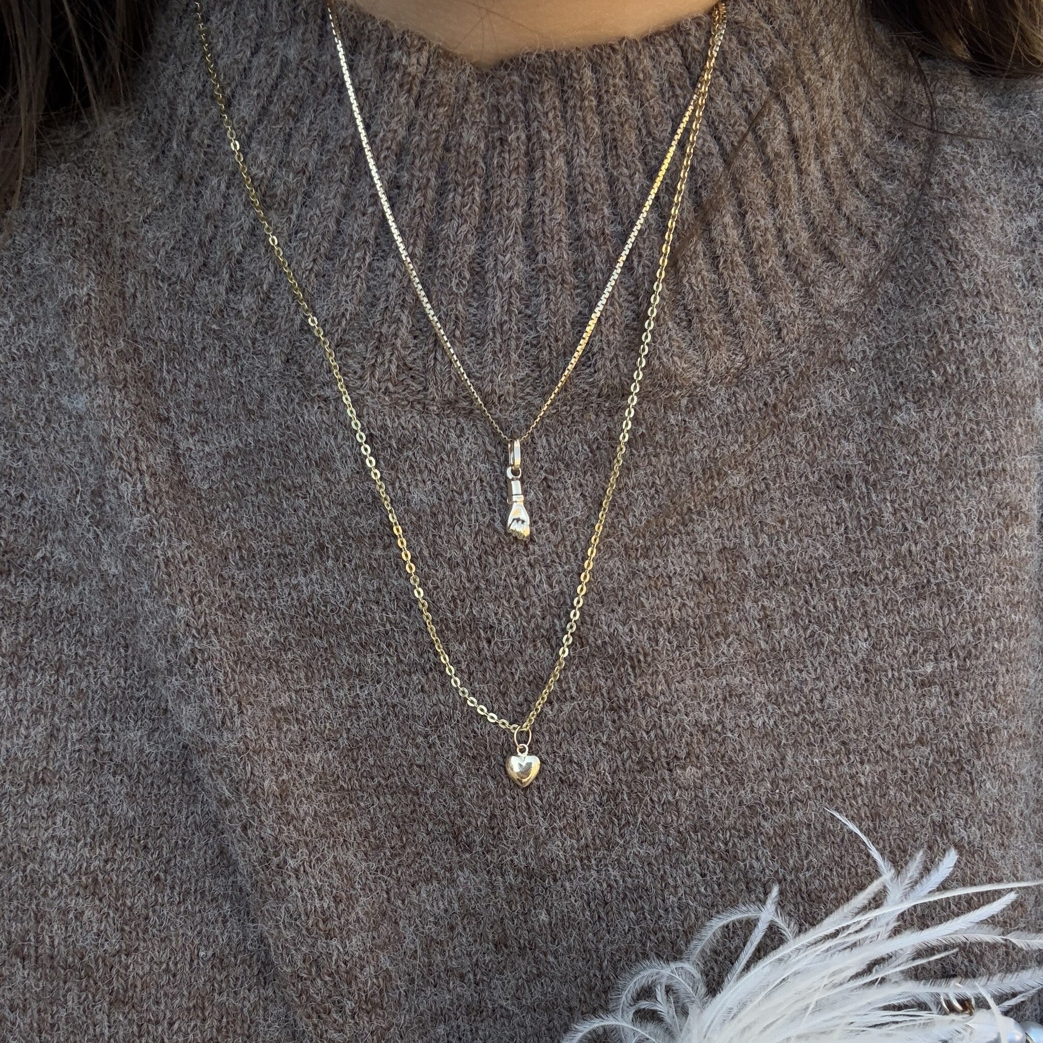 Vintage gold heart pendant 14 kt