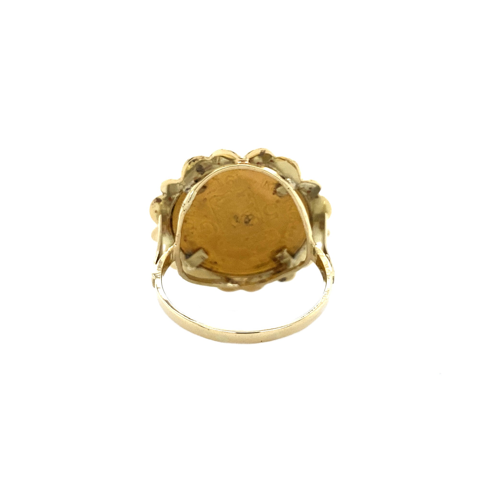 Gouden ring met munt 14 krt