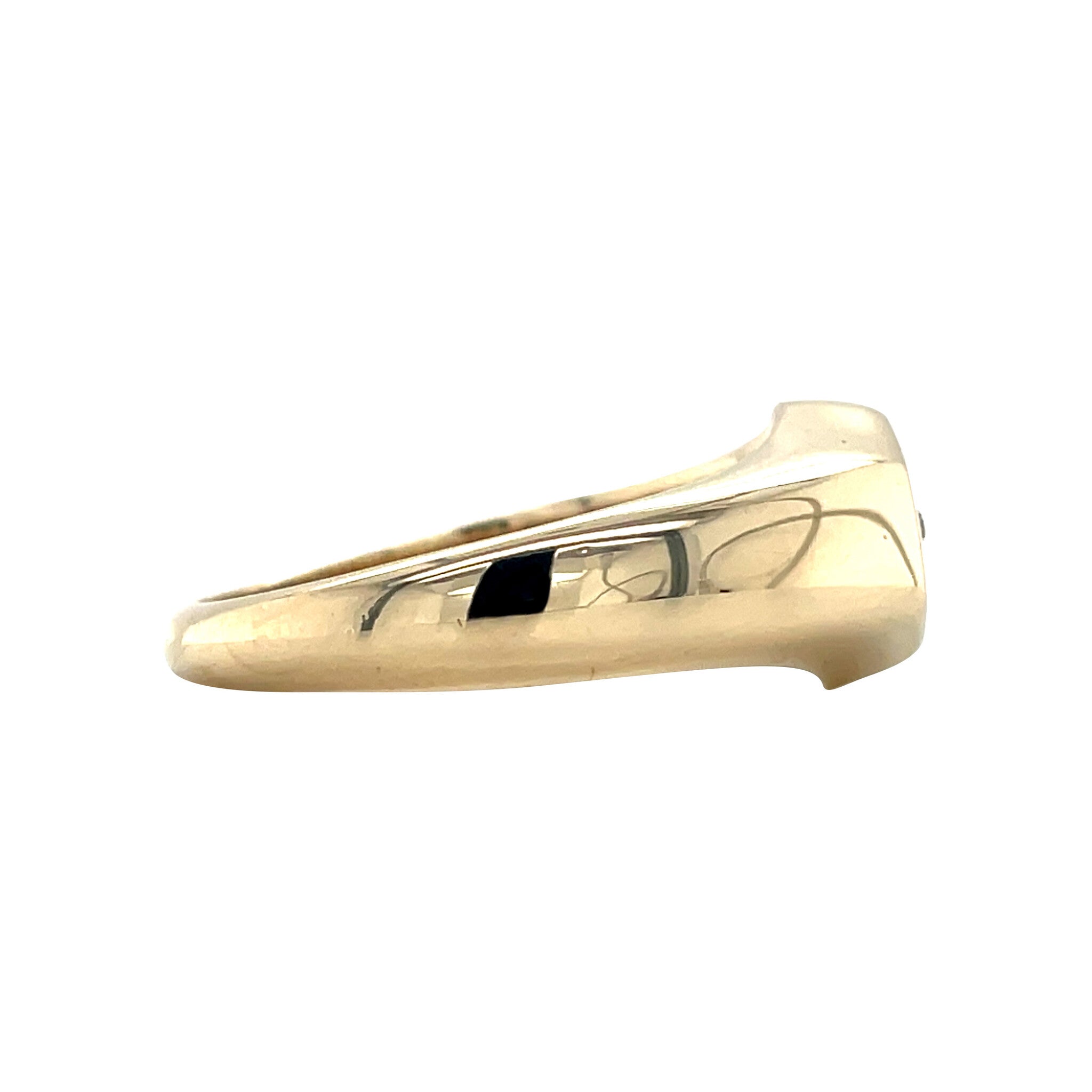 Gold vintage ring with enamel and diamond 14 kt