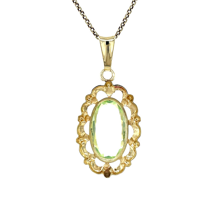 Vintage gold pendant with spinel, 14 kt