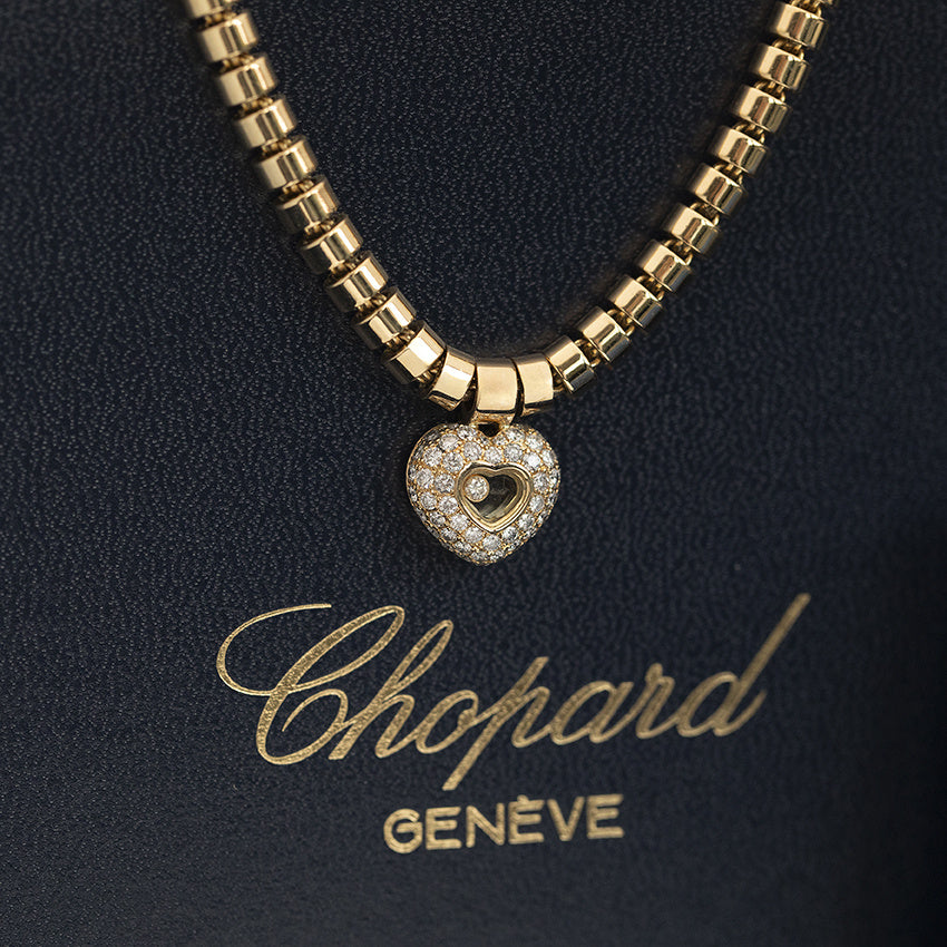 Gouden vintage Chopard Happy Diamonds collier 18 kt