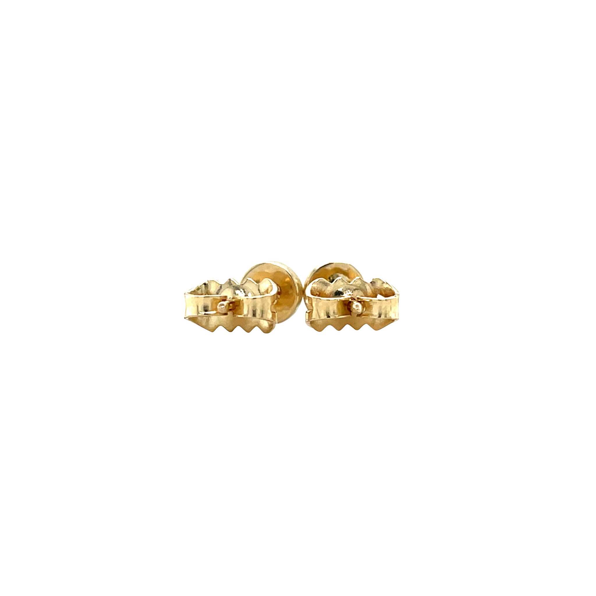 Gouden solitair oorstekers met groene turkoois 14 krt