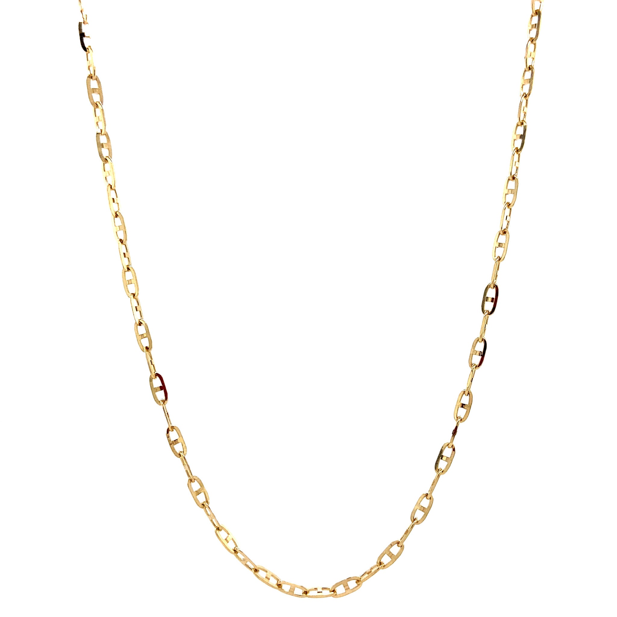 14 kt gold fancy long necklace