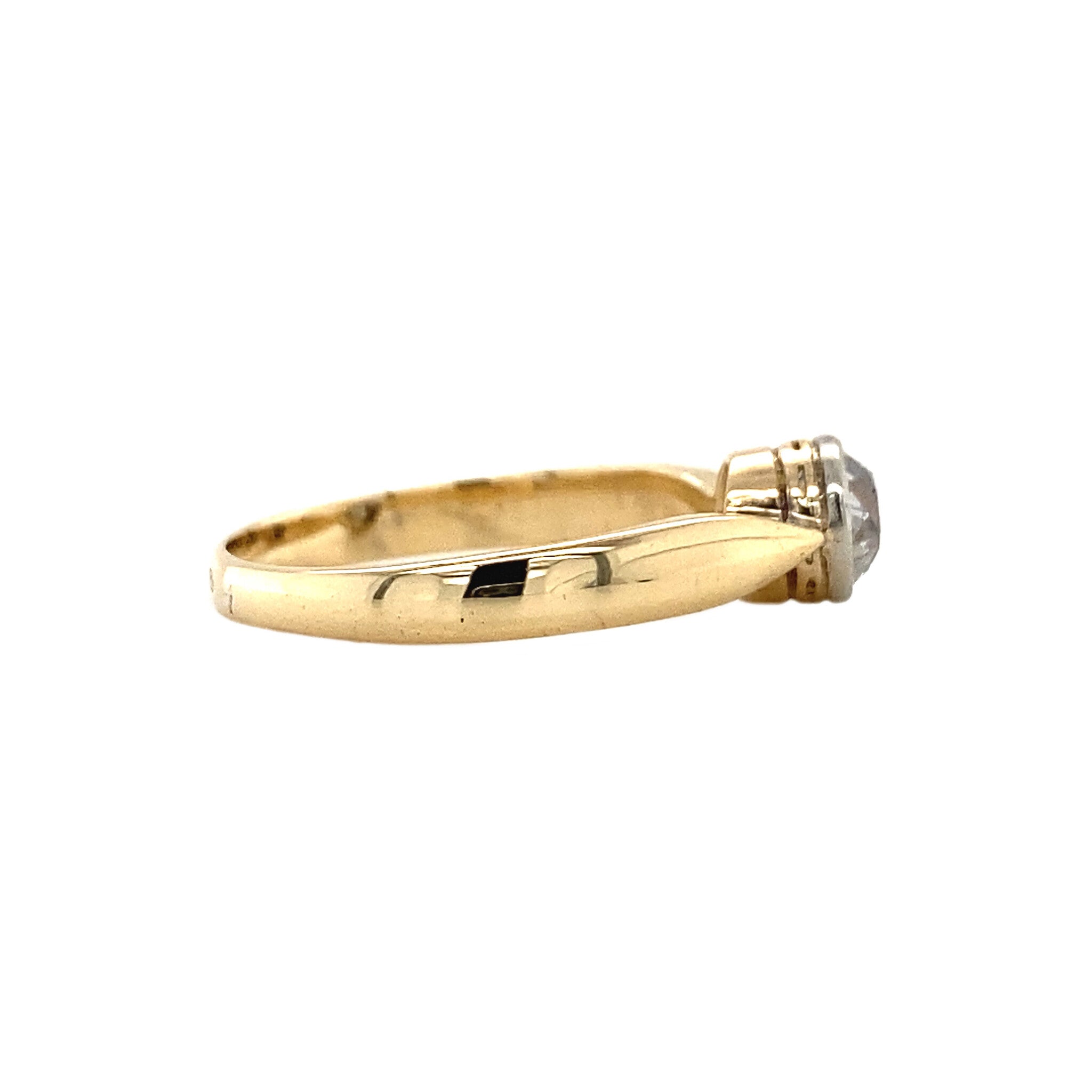 Gold ring with diamond 14 kt