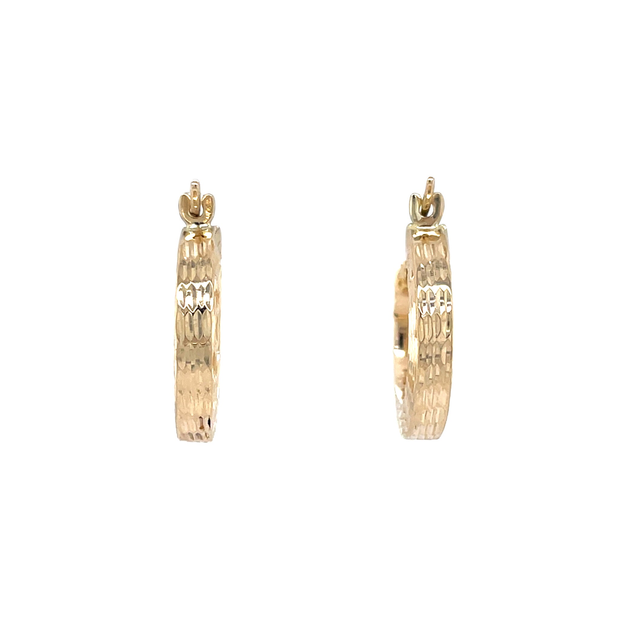Gouden vintage fantasie oorringen 14 krt