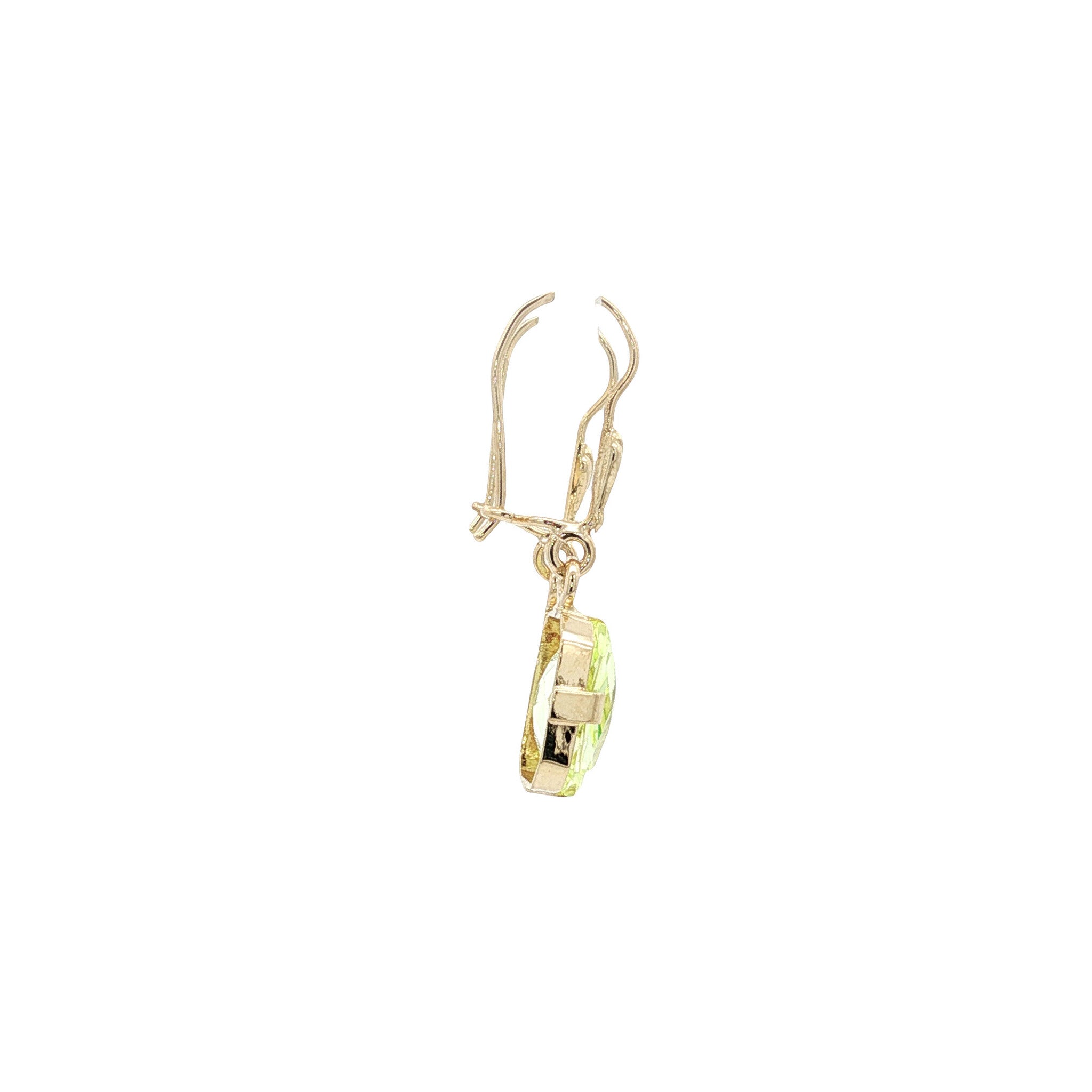 Gouden vintage oorhangers met spinel 14 kt