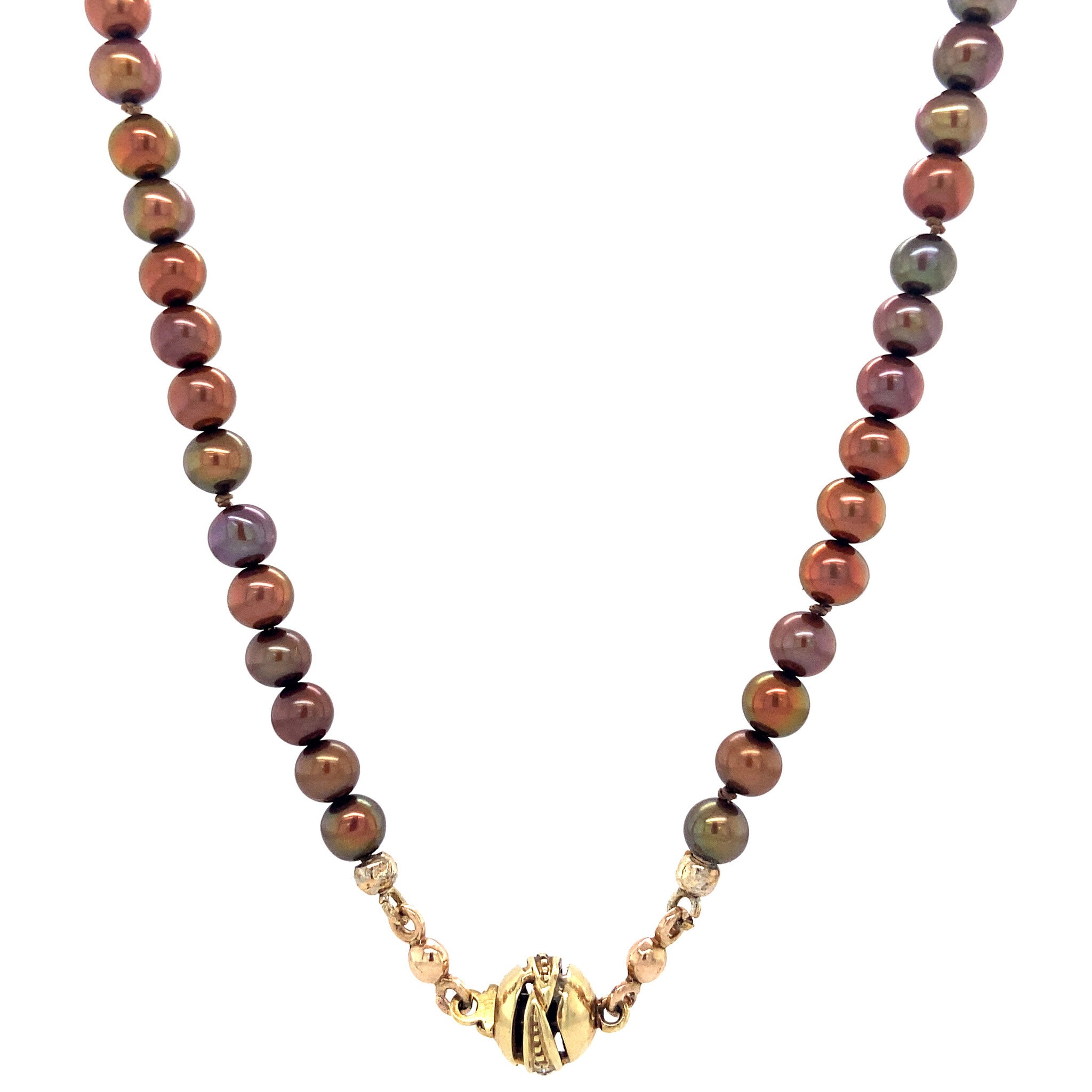 Parel collier met gouden sluiting 14 krt