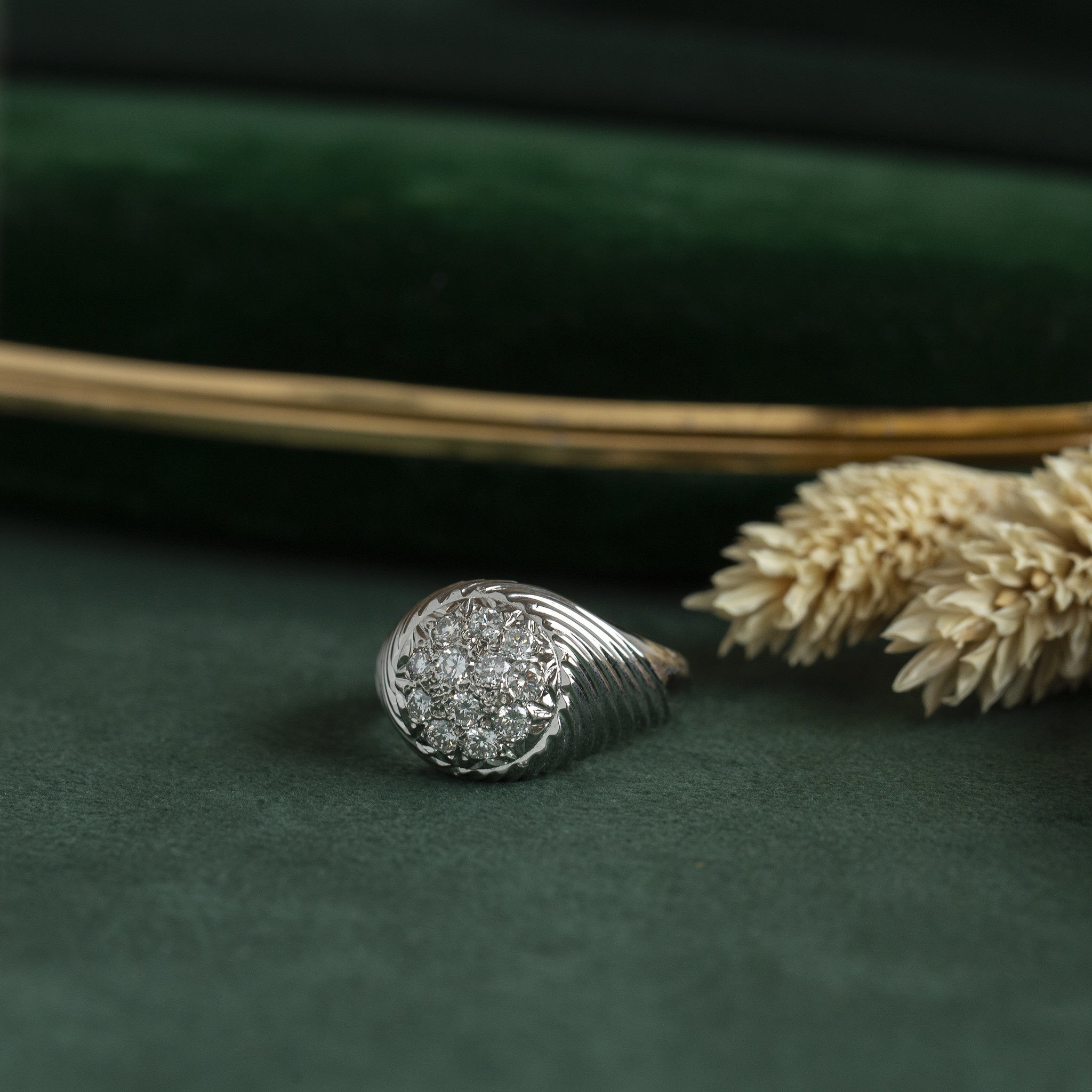 Witgouden ring met diamant 18 krt