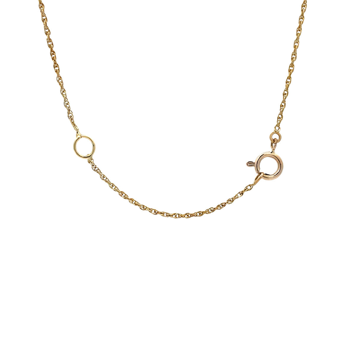 Gouden vintage koord collier met granaat 14 kt