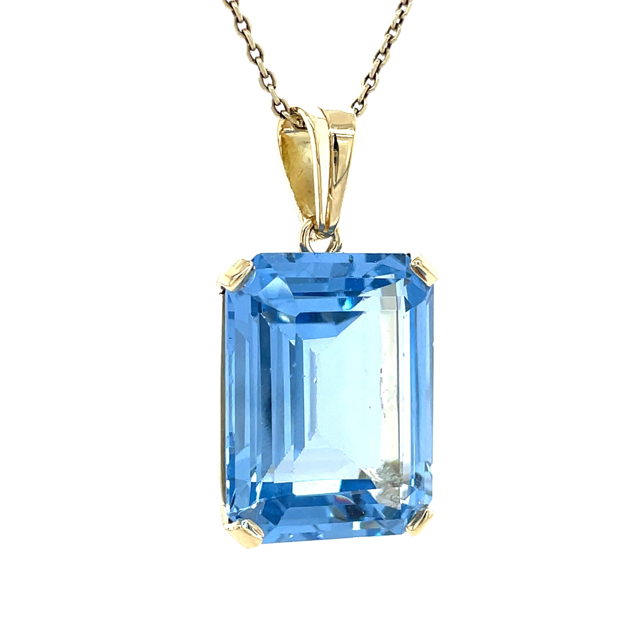 Gouden vintage hanger met spinel 14 krt