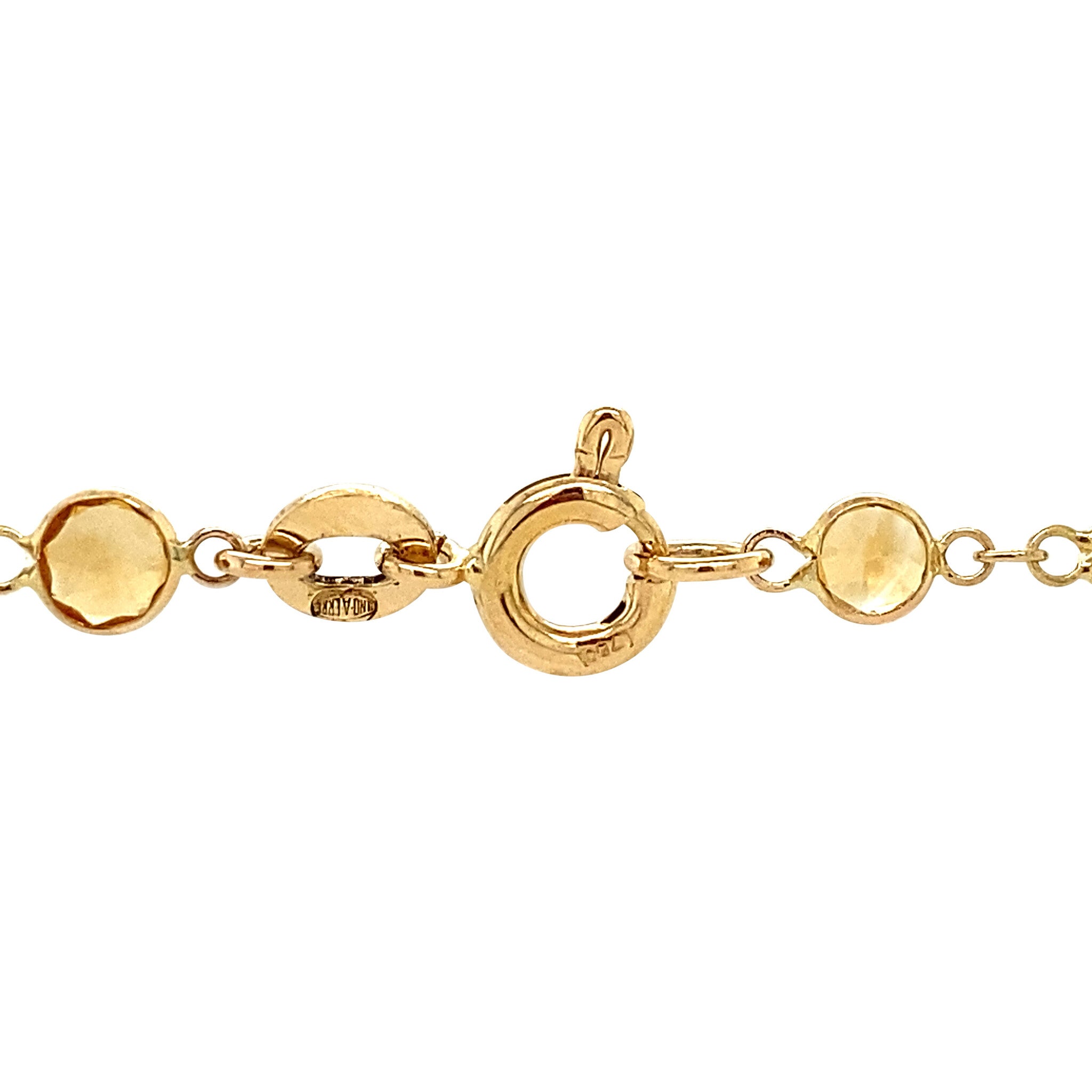 Gold bracelet with amethyst and citrine, 19.5 cm, 18 kt