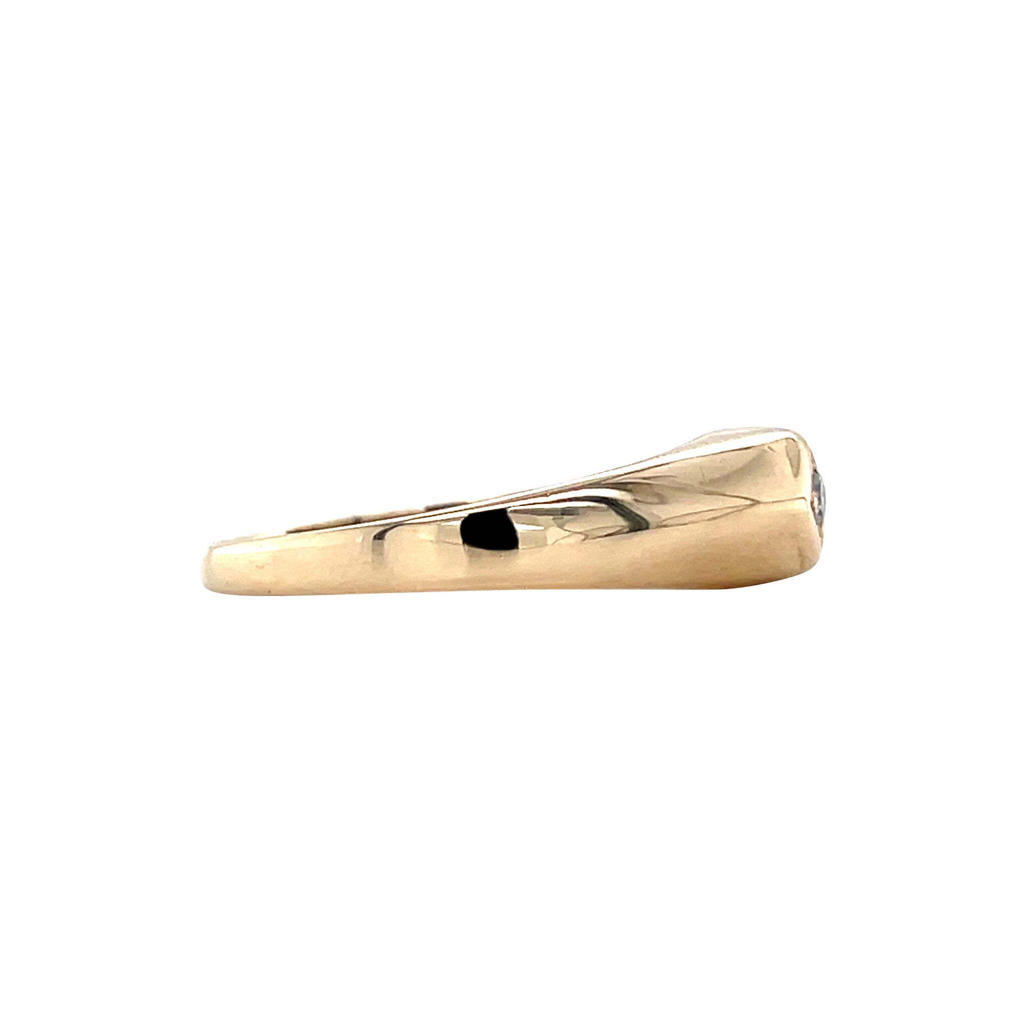 Gouden vintage solitair ring met diamant 14 krt
