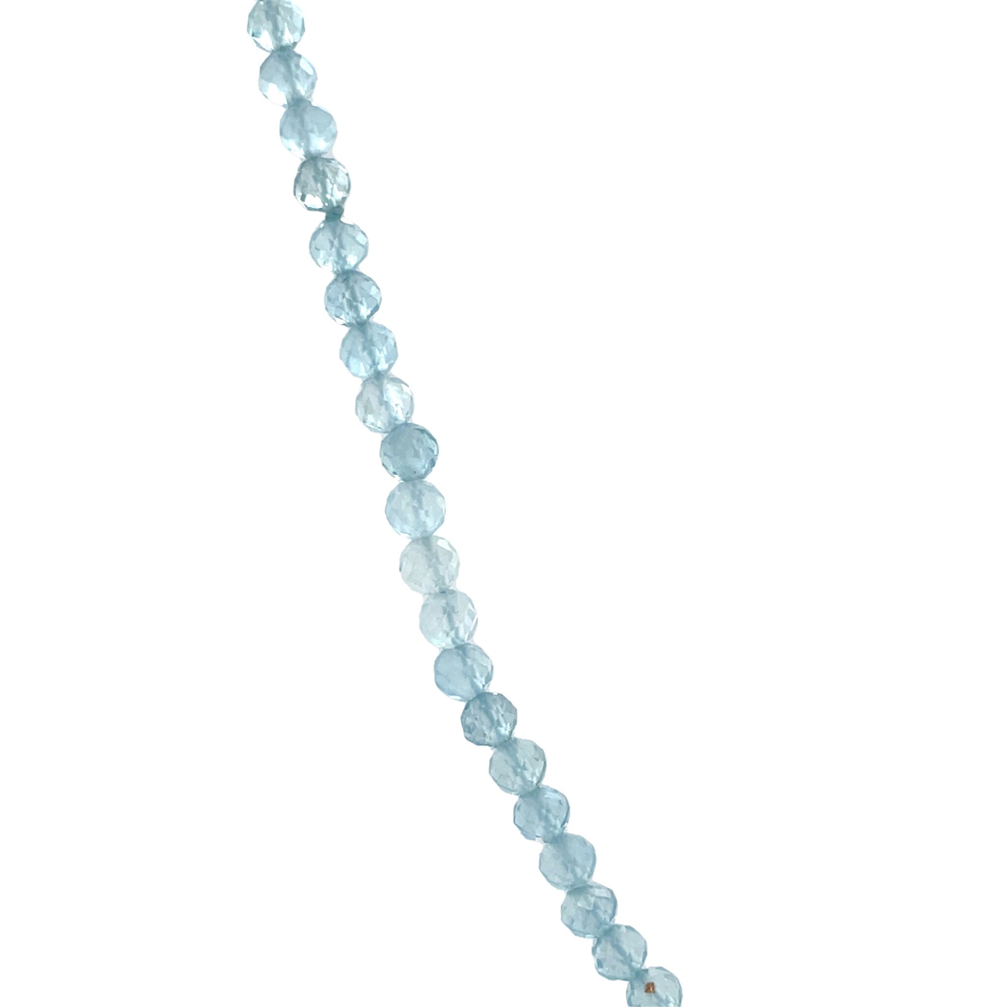 Vintage aquamarijn collier met gouden sluiting 14 kt