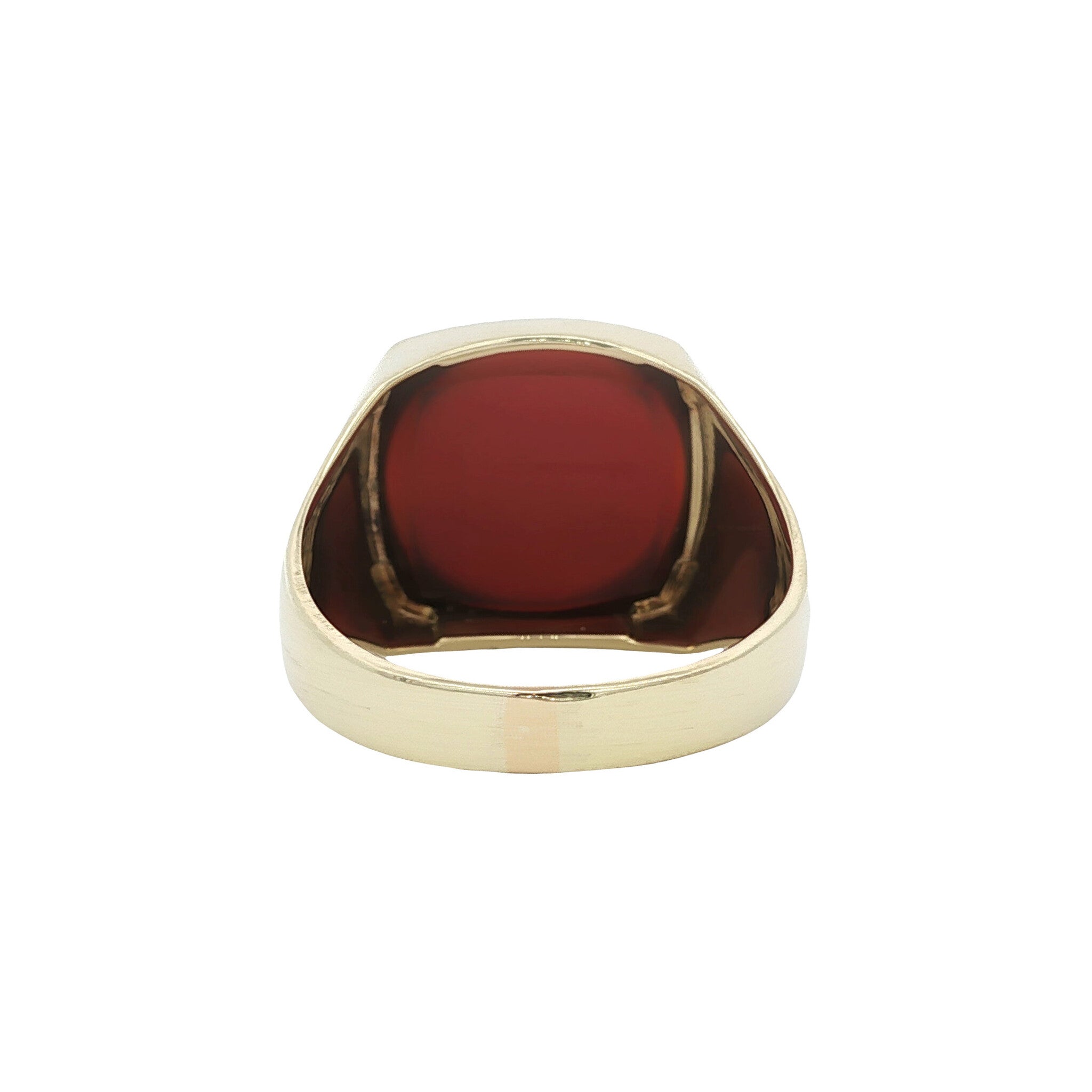Gold signet ring with carnelian 14 kt