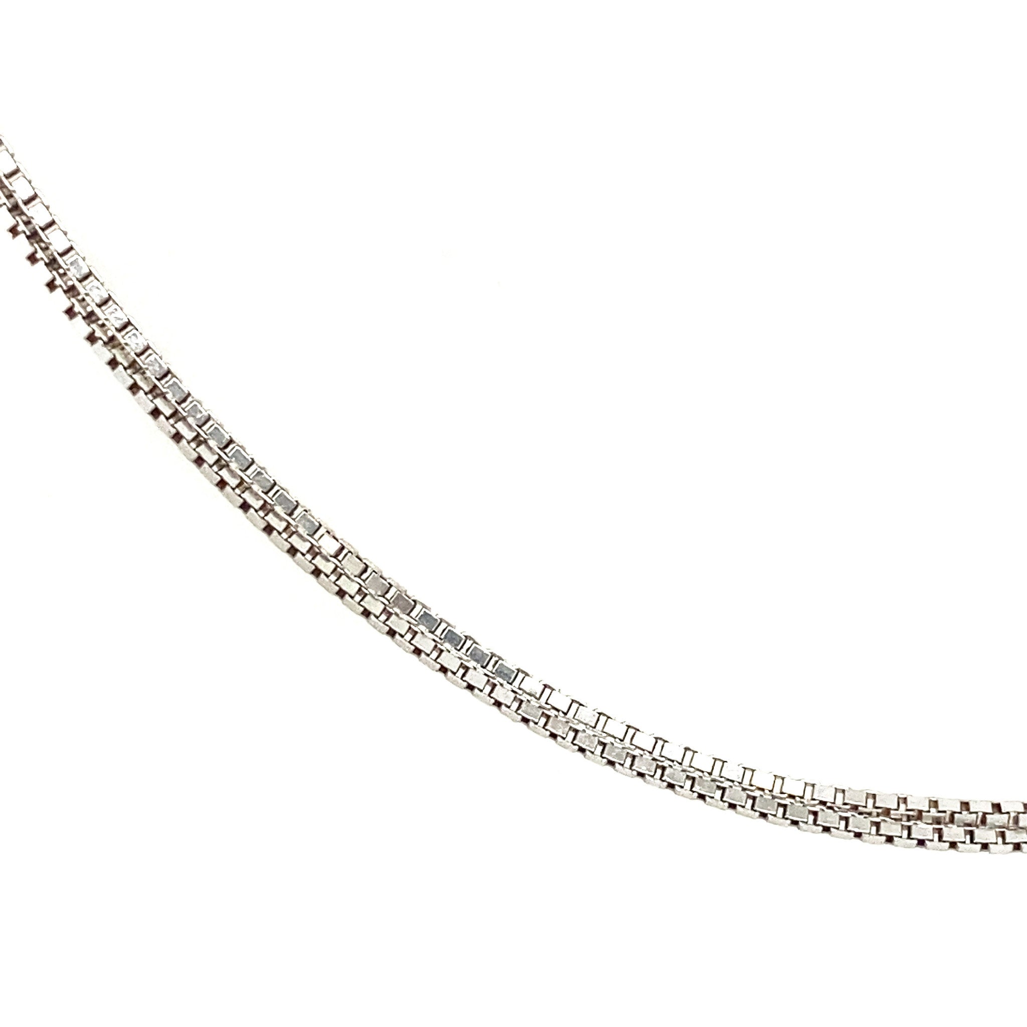 Gouden collier venetiaan met hanger parel en diamant 14 krt 45 cm