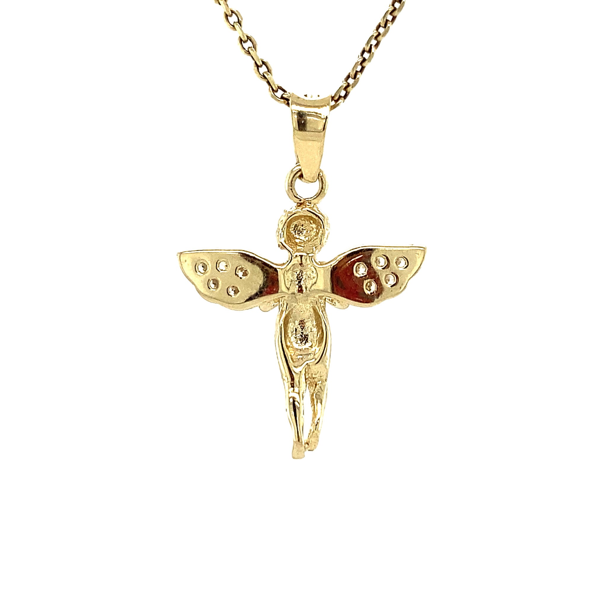 Gouden hanger engel met zirkonia 14 krt