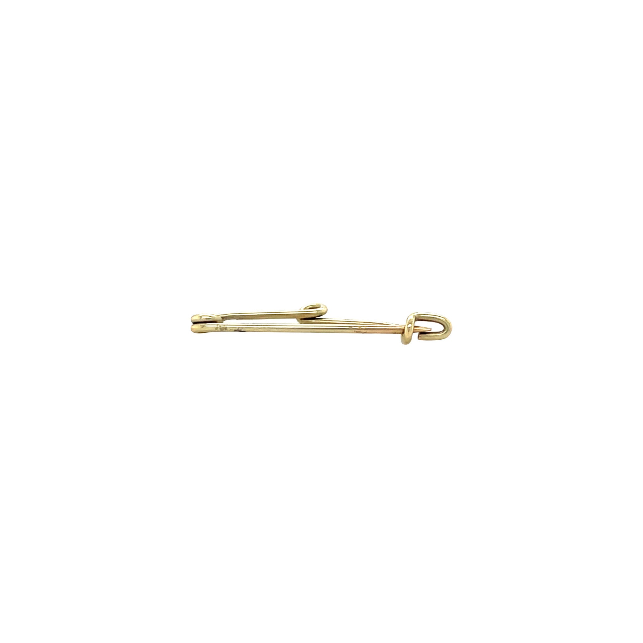 Vintage gold safety-pin brooch, 14 kt