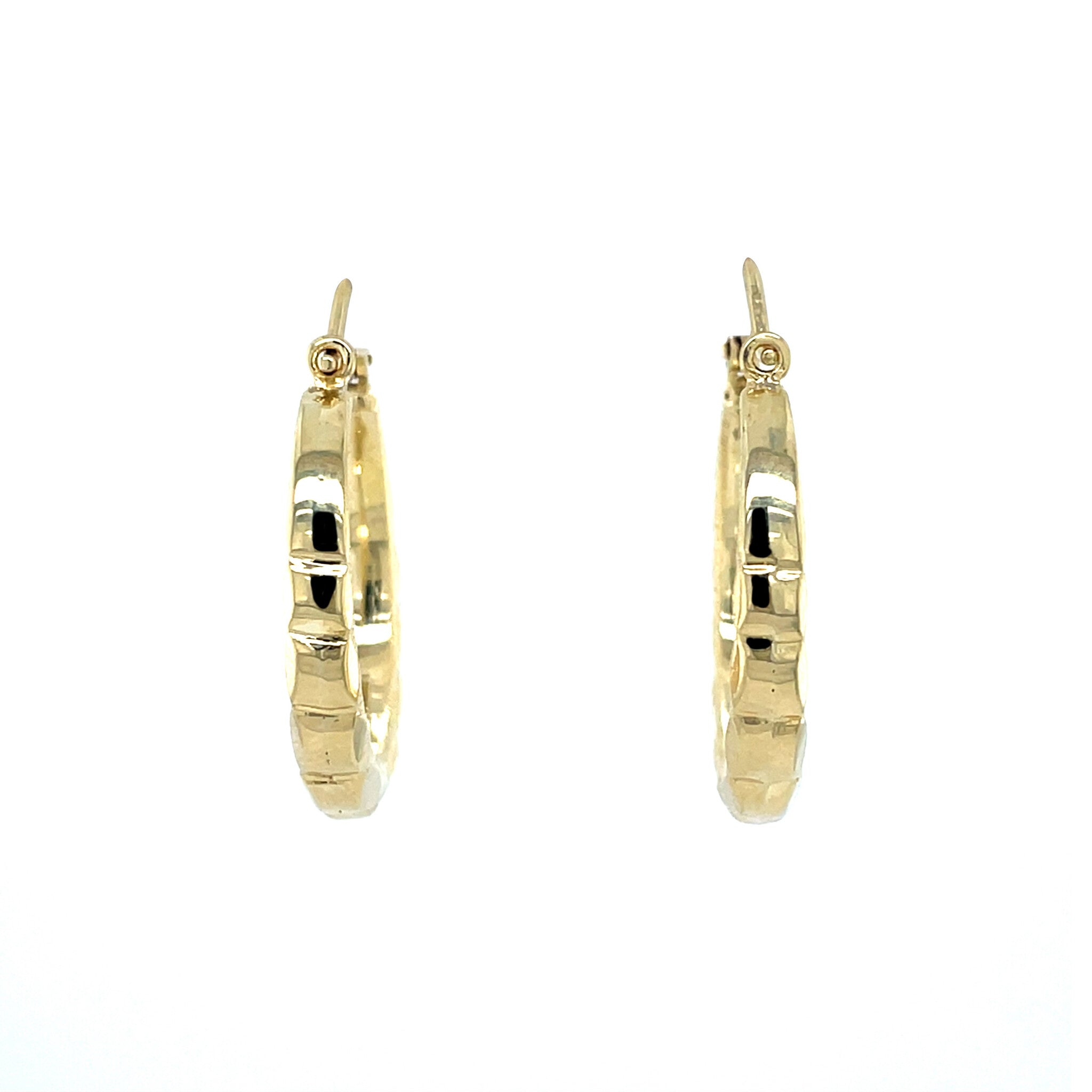 Gouden vintage fantasie oorringen 14 krt