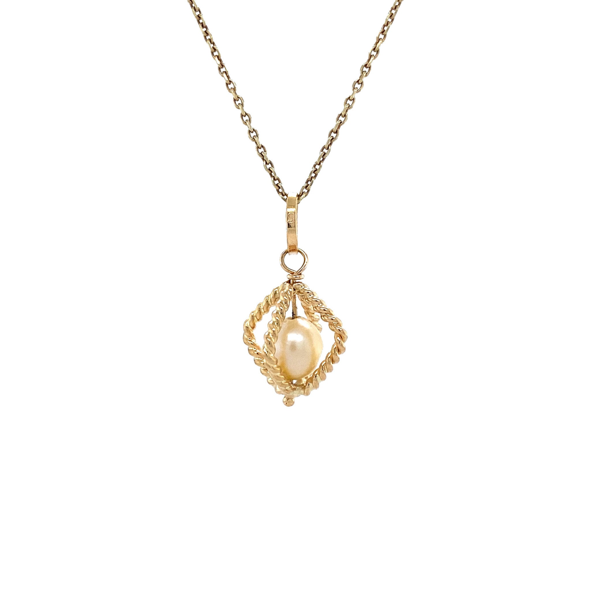 Gouden hanger met parel 14 krt