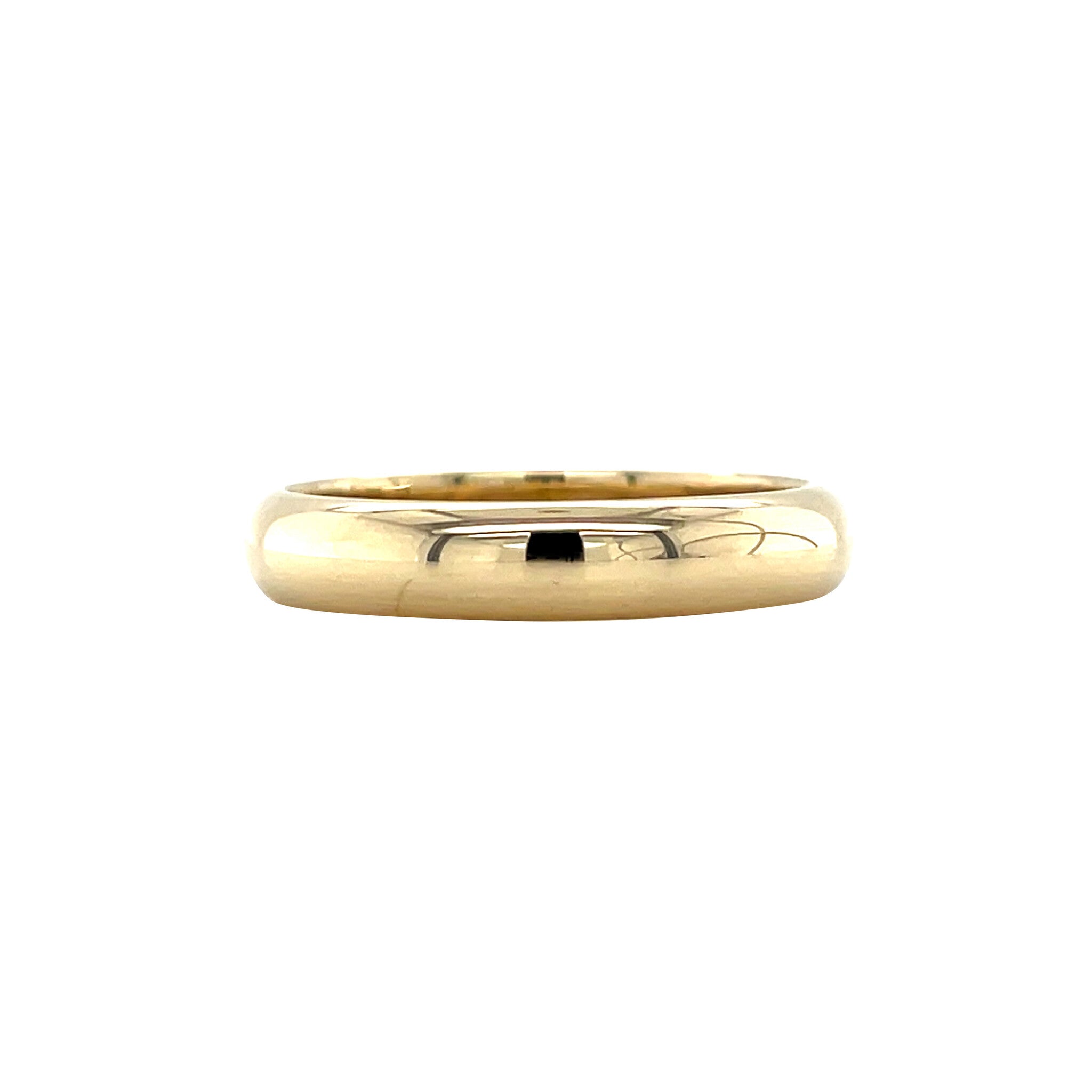 Gouden vintage gladde trouw ring 14 krt