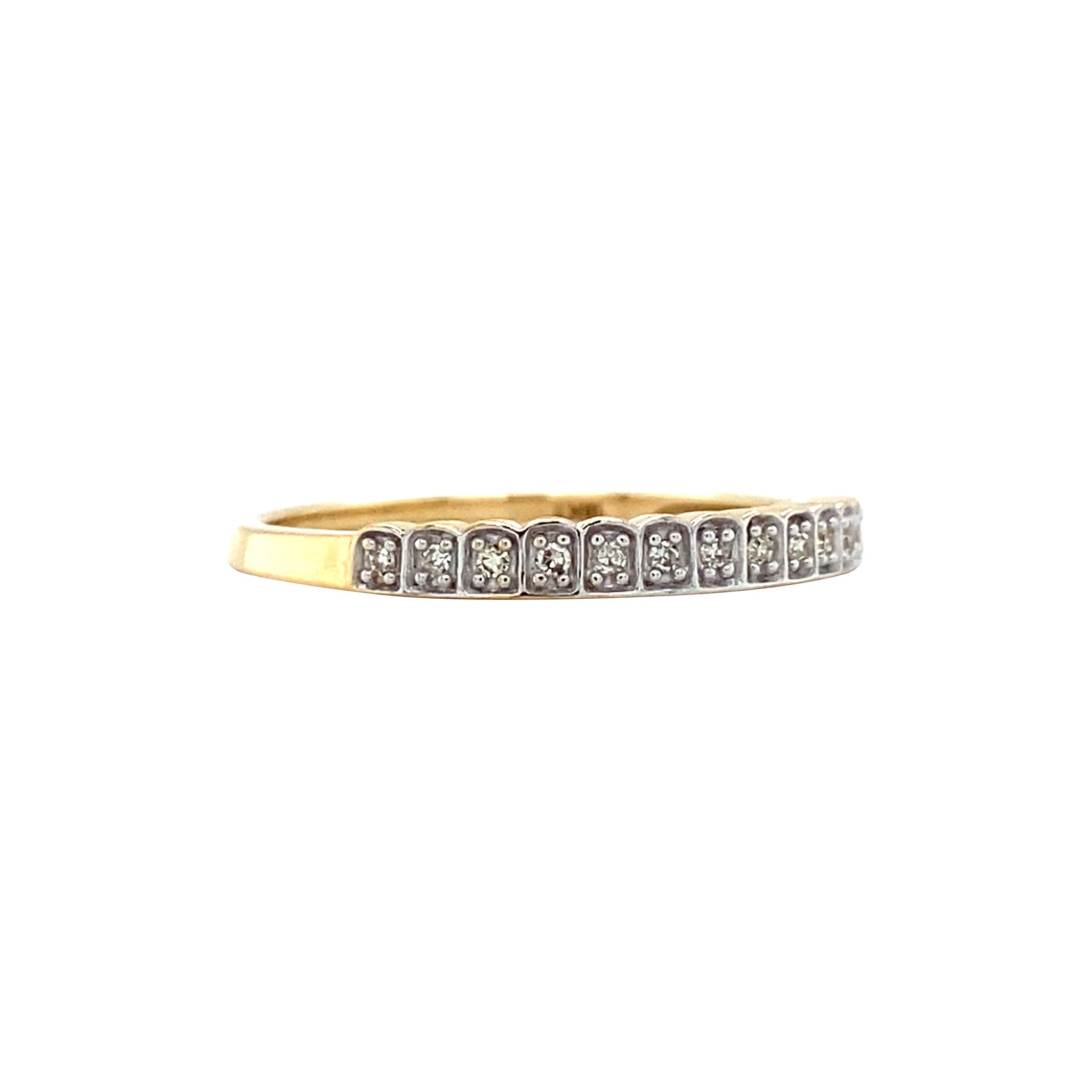 Gouden memoire ring met diamant 18 krt