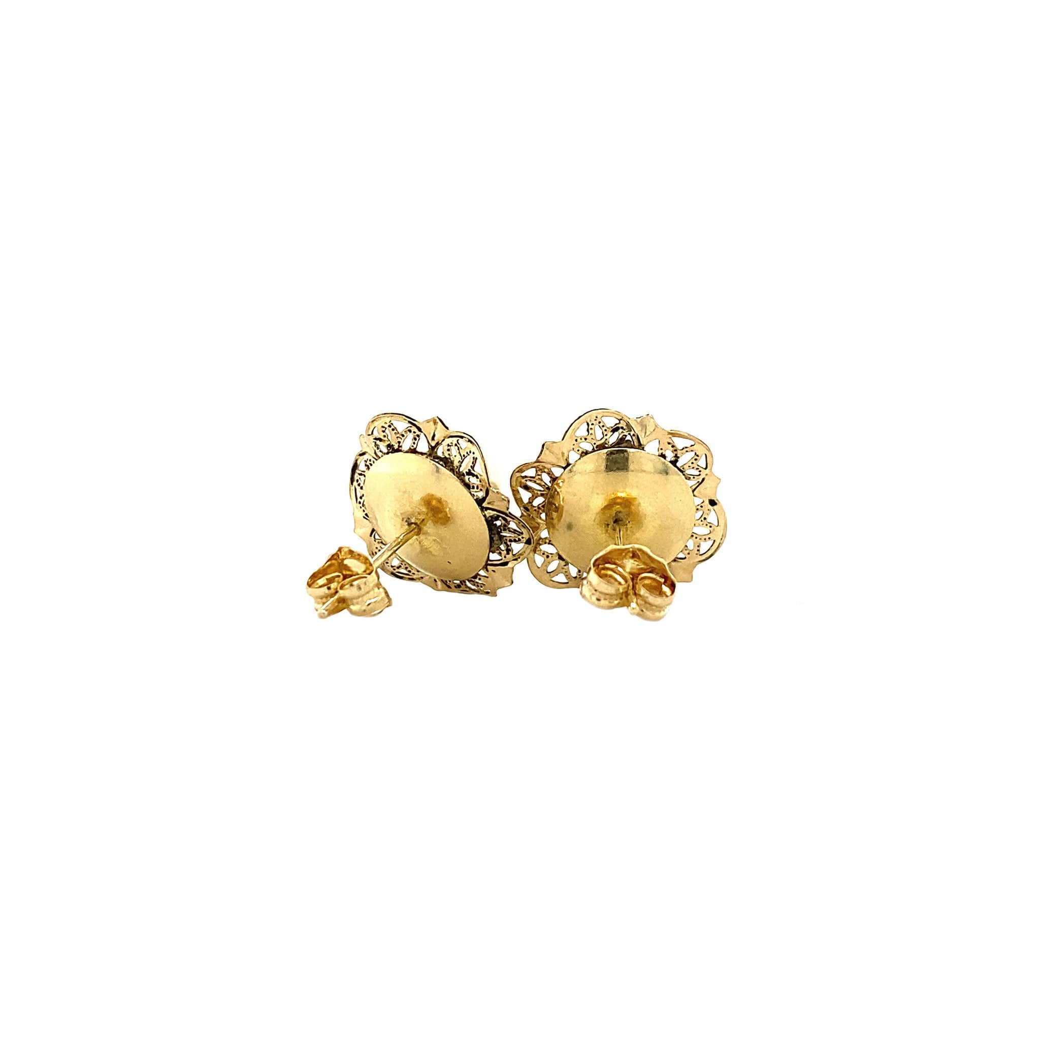 14 kt gold pearl stud earrings