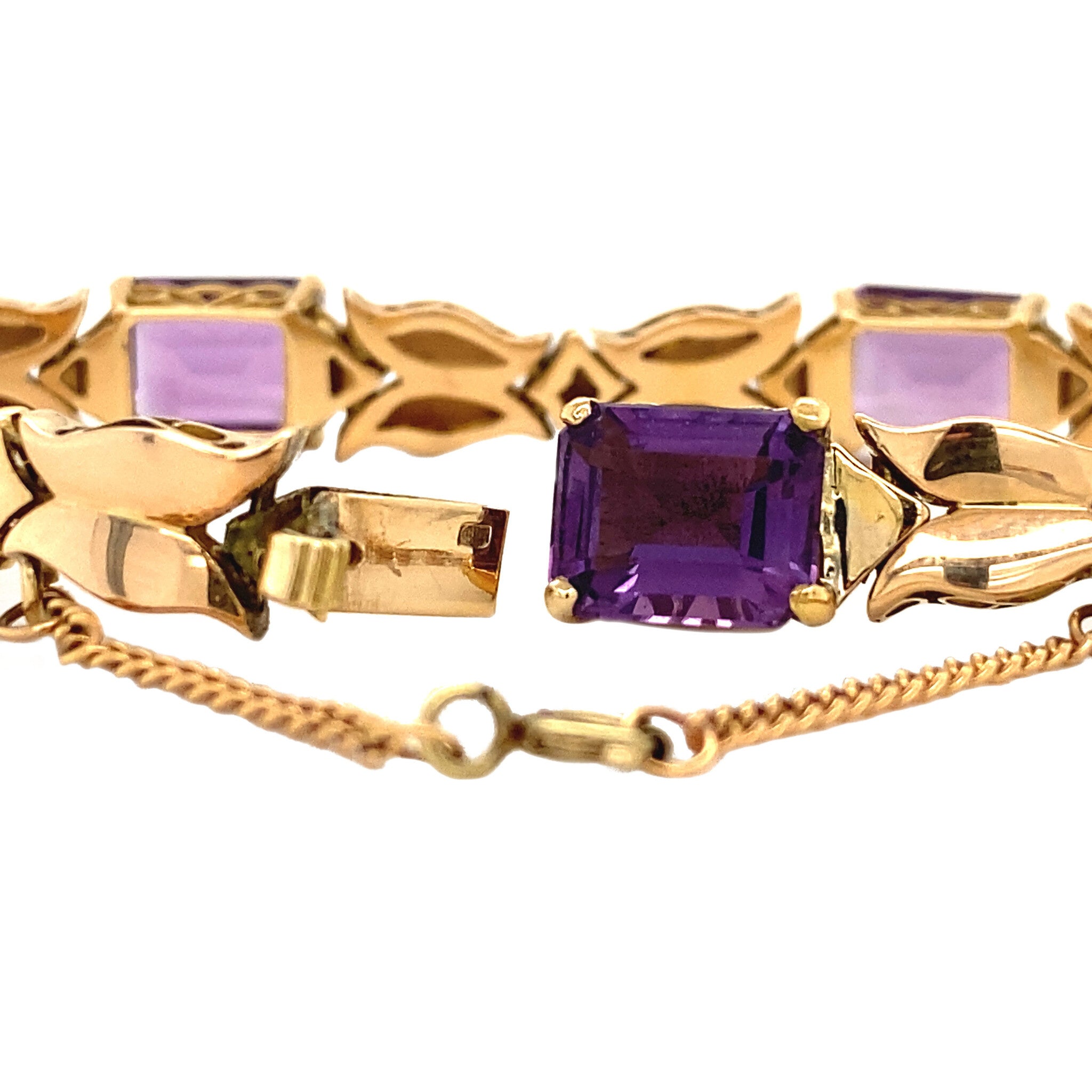 Rose gold bracelet with amethyst 14 krt