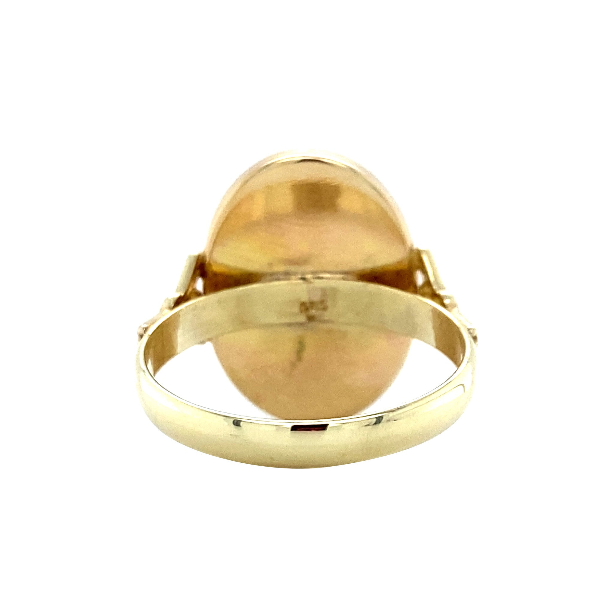 Gold ring with malachite 14 kt