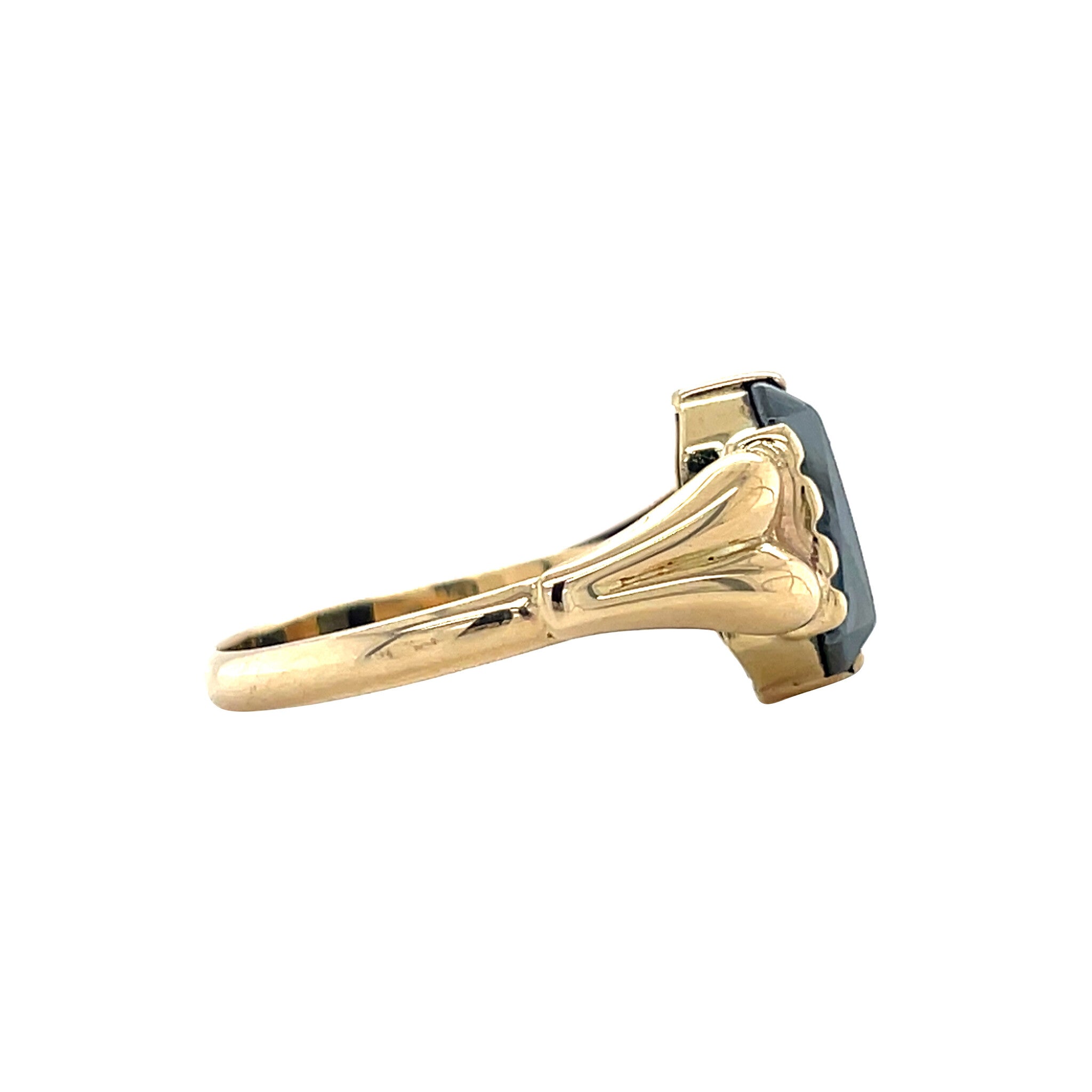 Gouden vintage ring met hematiet 14 kt