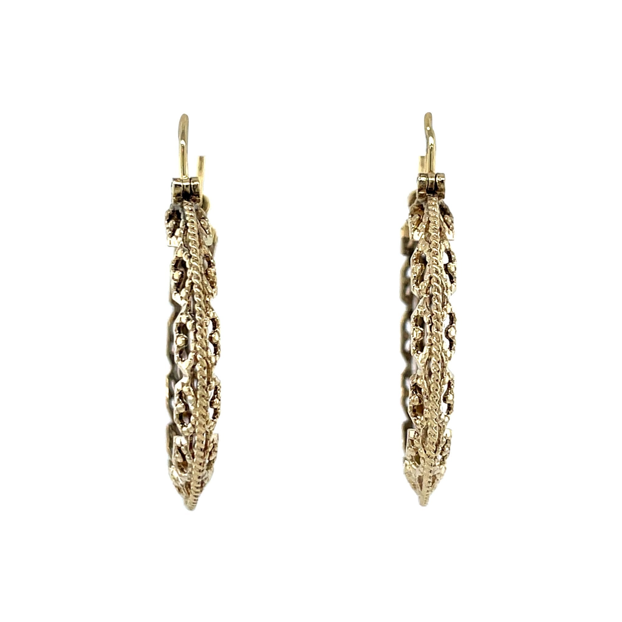 Vintage gold fantasy earrings 14 kt