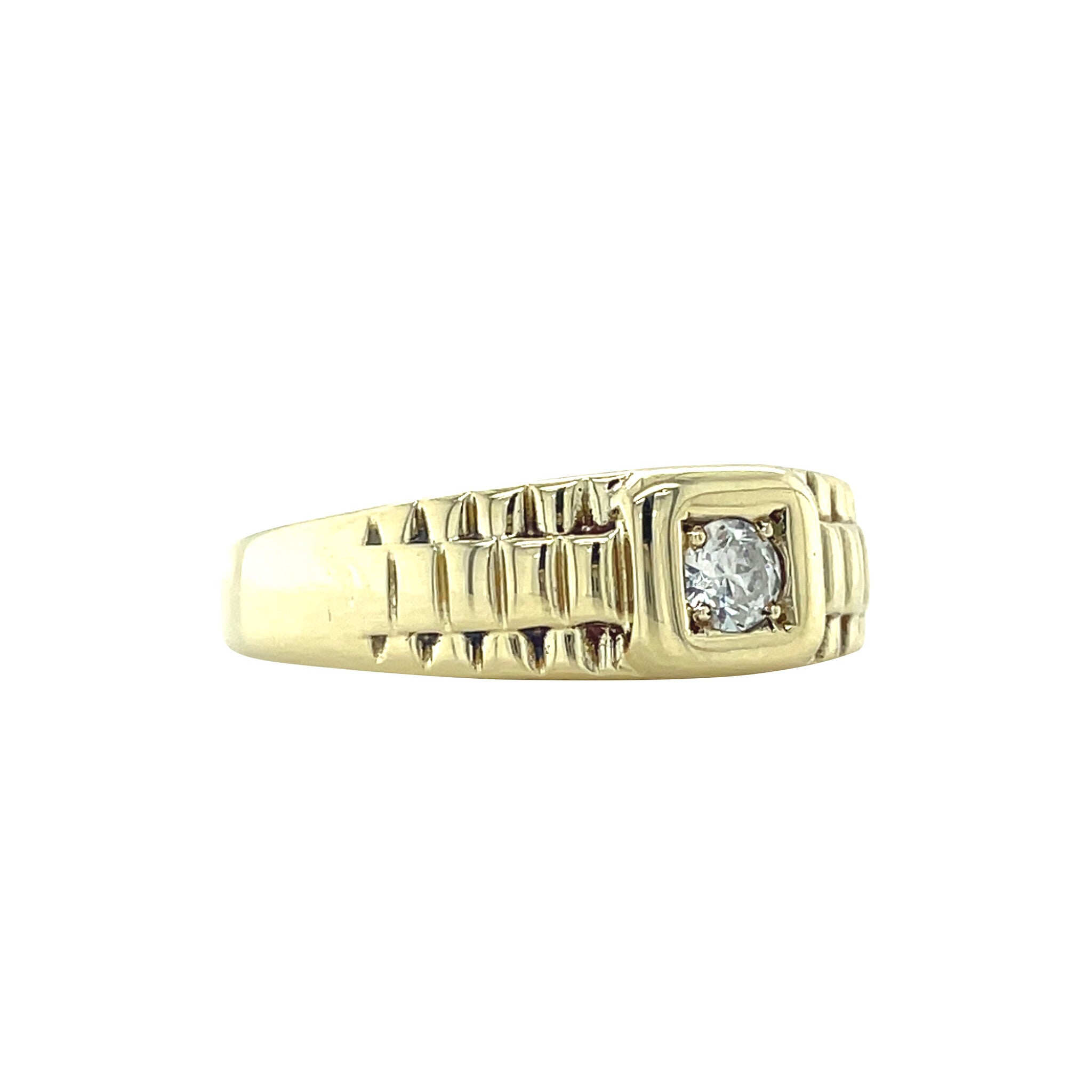 Gouden vintage ring met zirkonia 14 kt