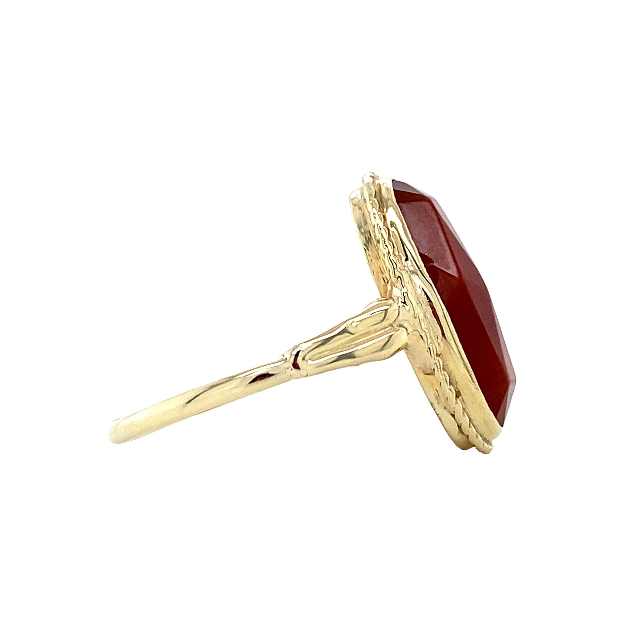 Gouden ring met carneool 14 krt