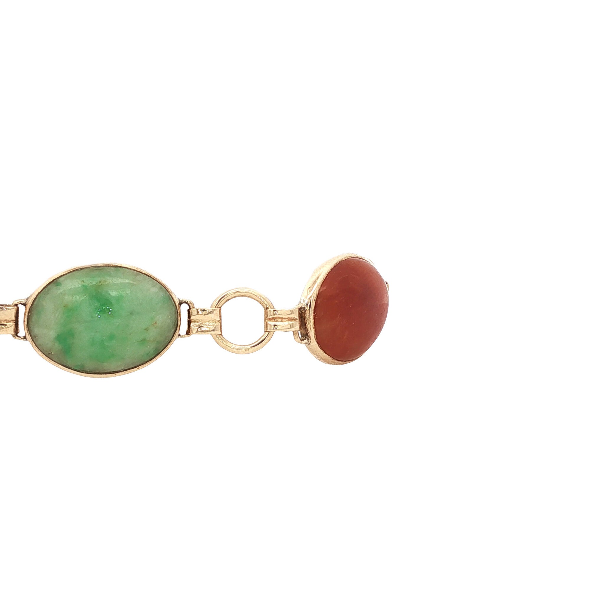 Gold bracelet with jade 14 kt