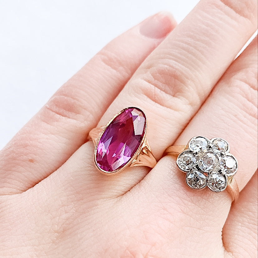 Gouden entourage ring met diamant 14 krt