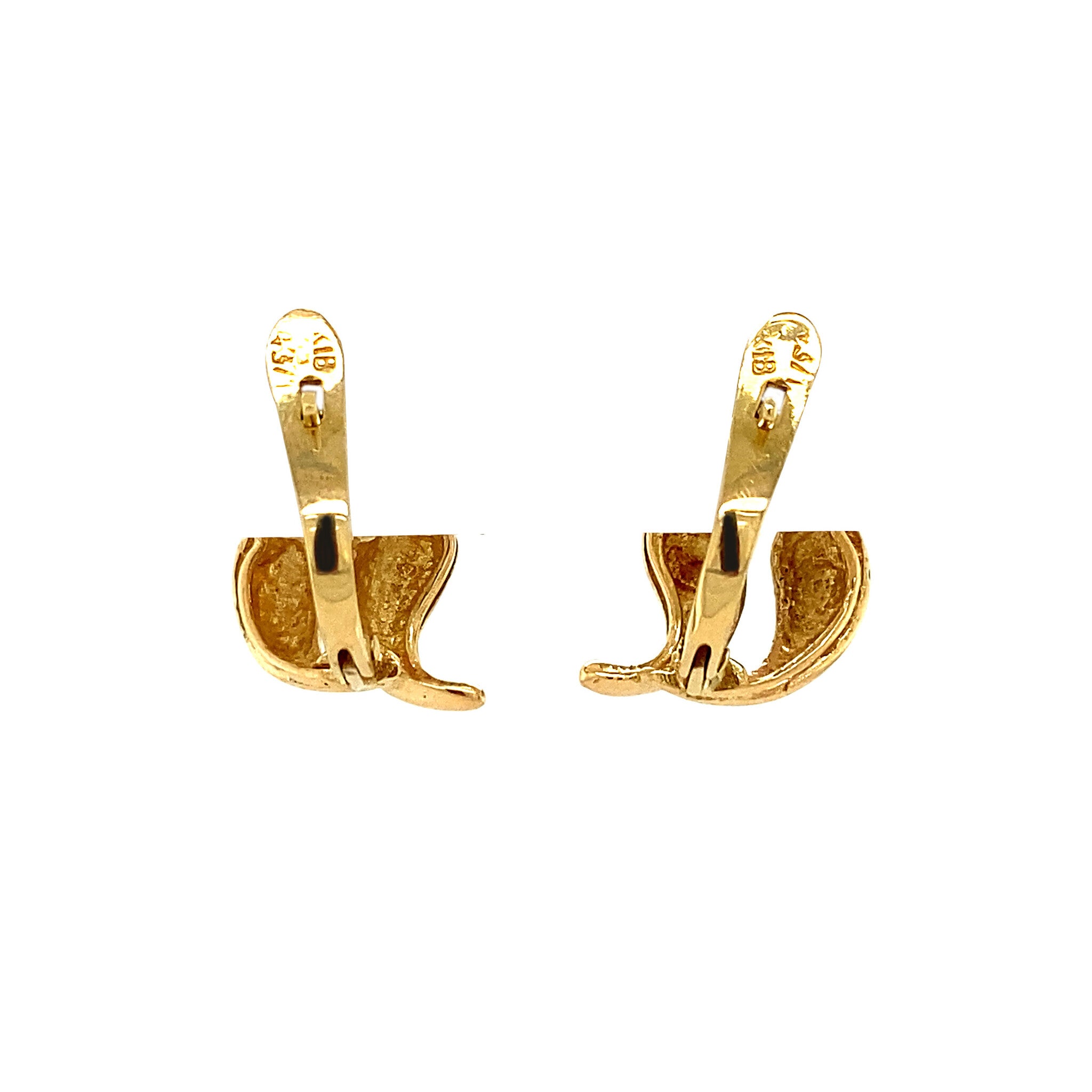 Gouden fantasie oorstekers 14 krt