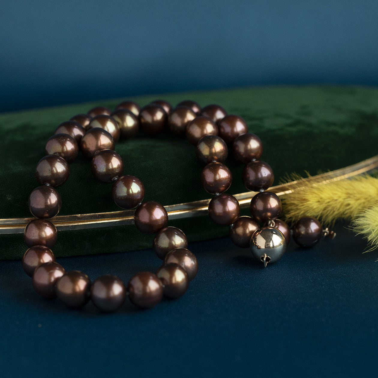 Parel collier met gouden sluiting 14 krt